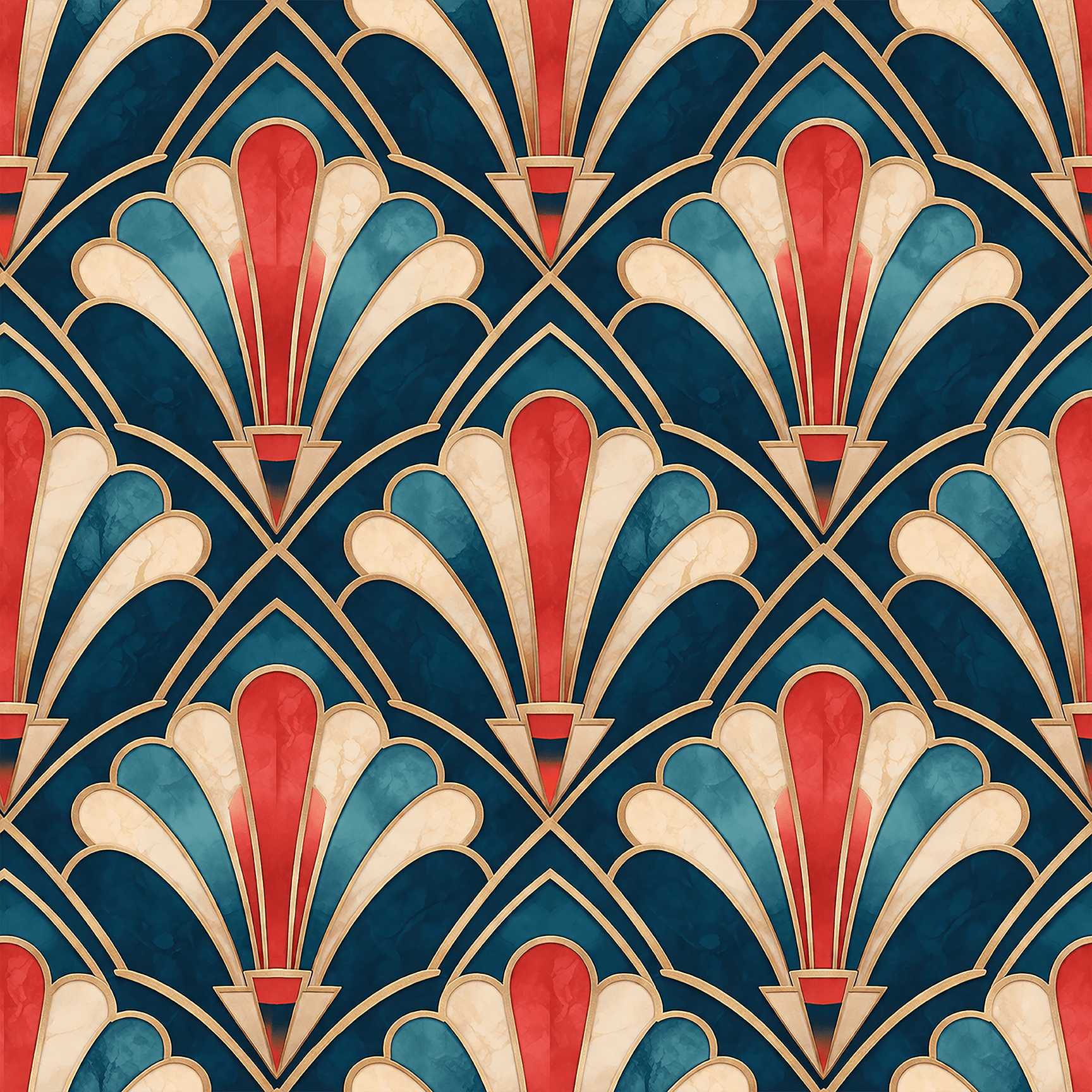 Art Deco Fan Pattern Wallpaper Peel and Stick Wallpaper | Accent Haus