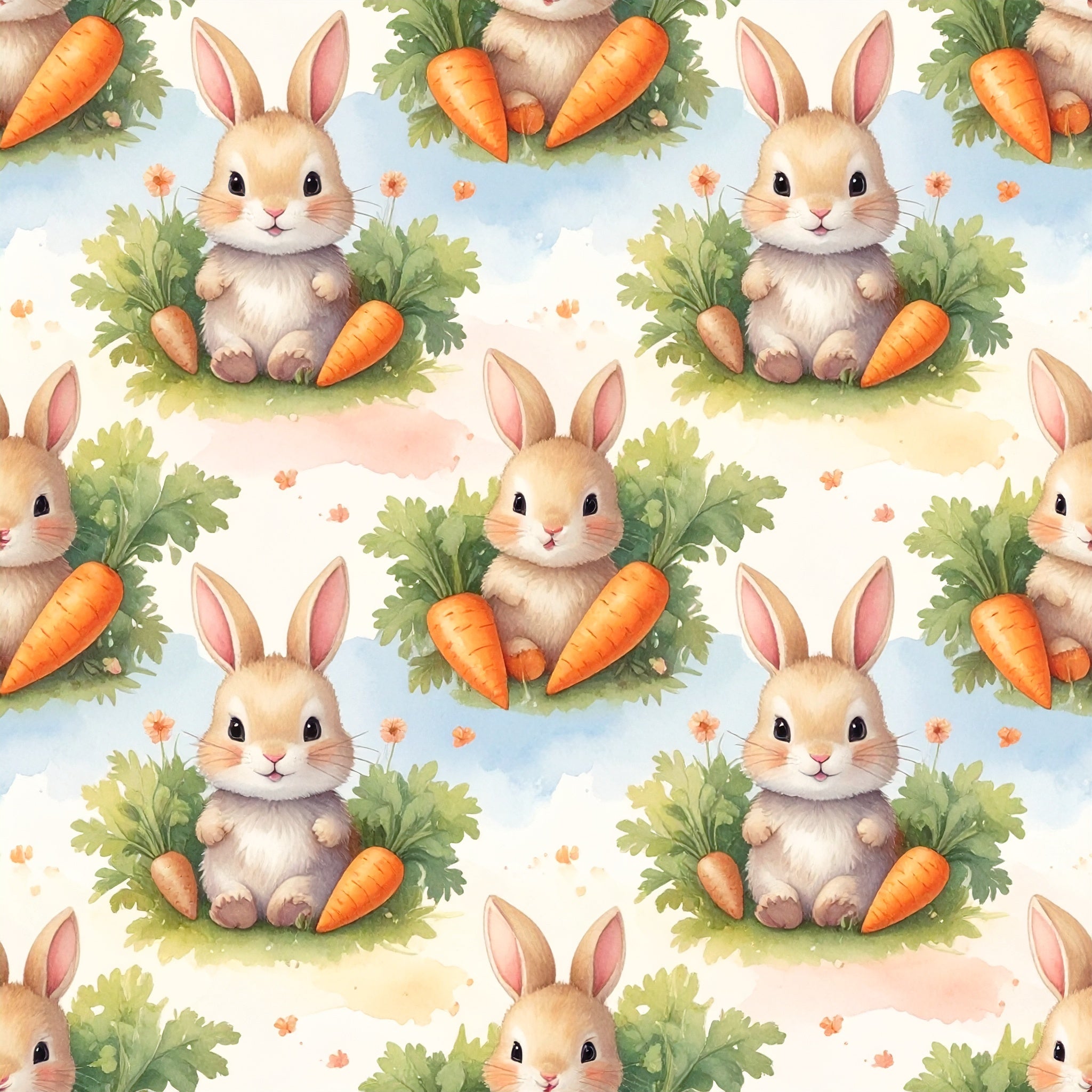 Bunny & Carrot Parade Wallpaper Peel and Stick Wallpaper | Accent Haus