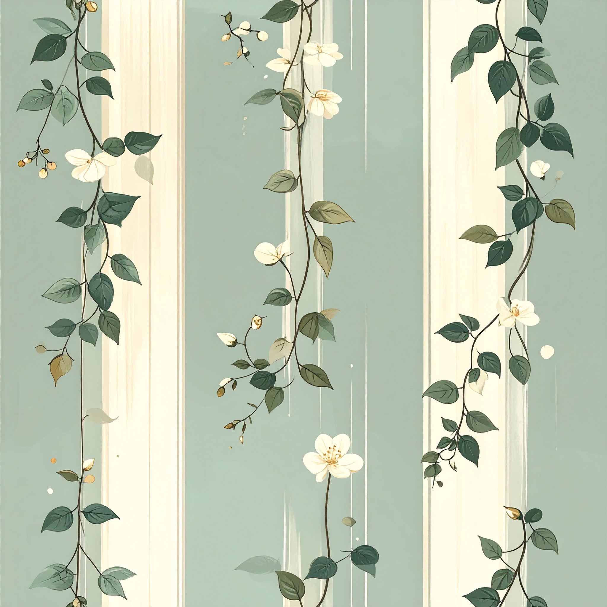 Cascading Botanical Vines Wallpaper Peel and Stick Wallpaper | Accent Haus