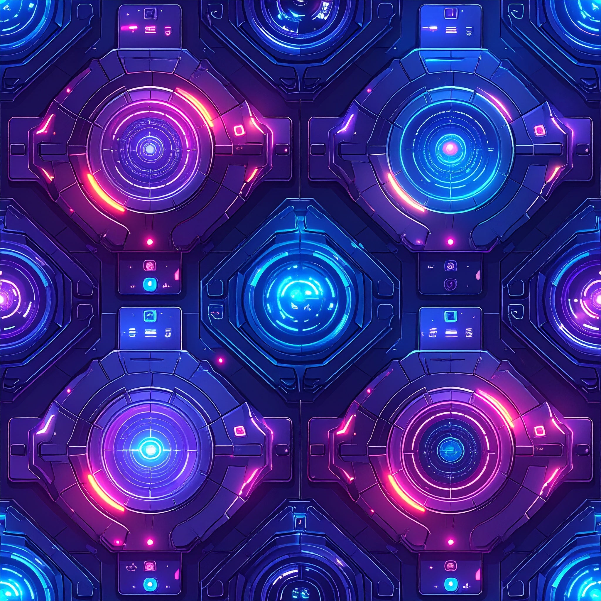 Cyber Spaceship UI Tech Wallpaper
