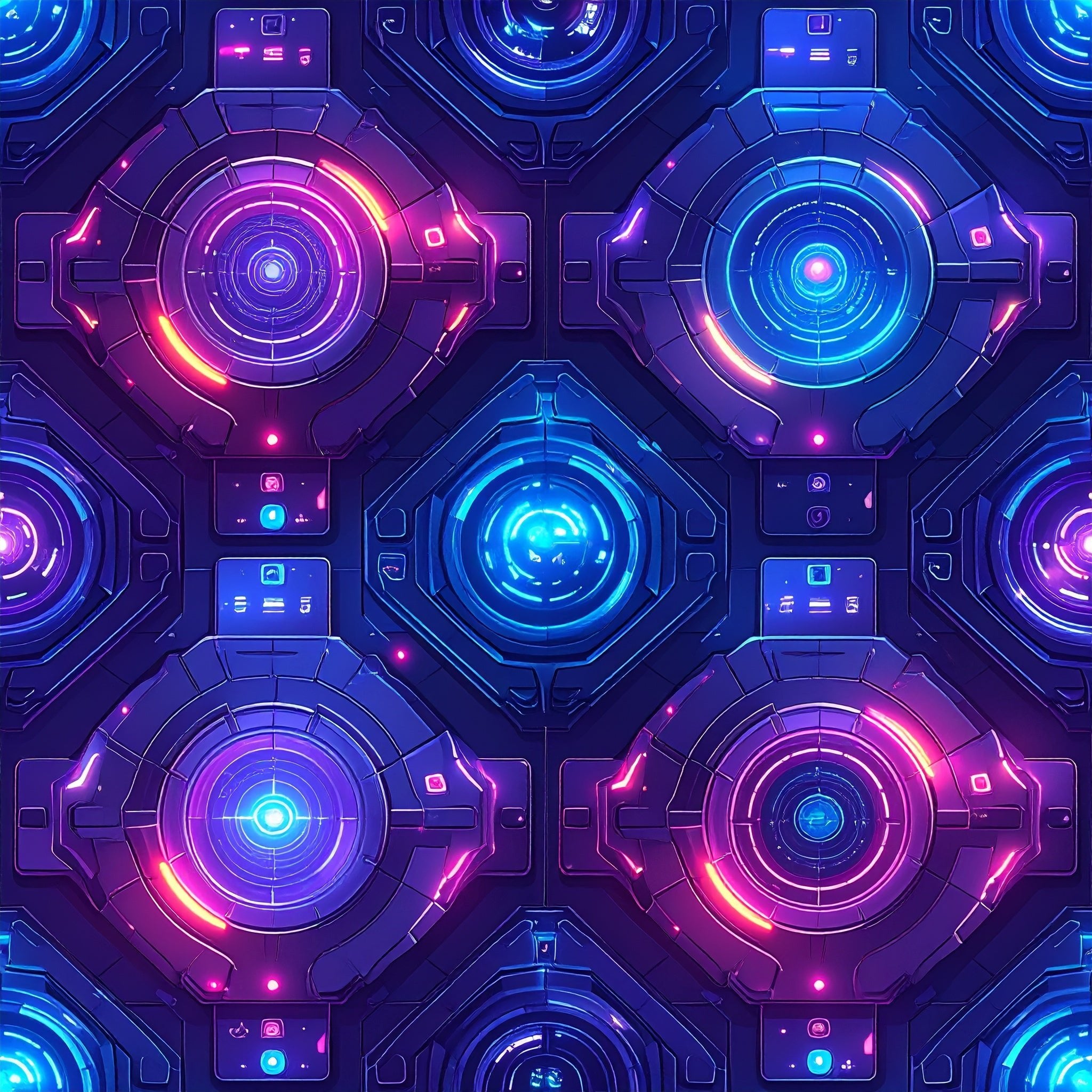 Cyber Spaceship UI Tech Wallpaper Peel and Stick Wallpaper | Accent Haus