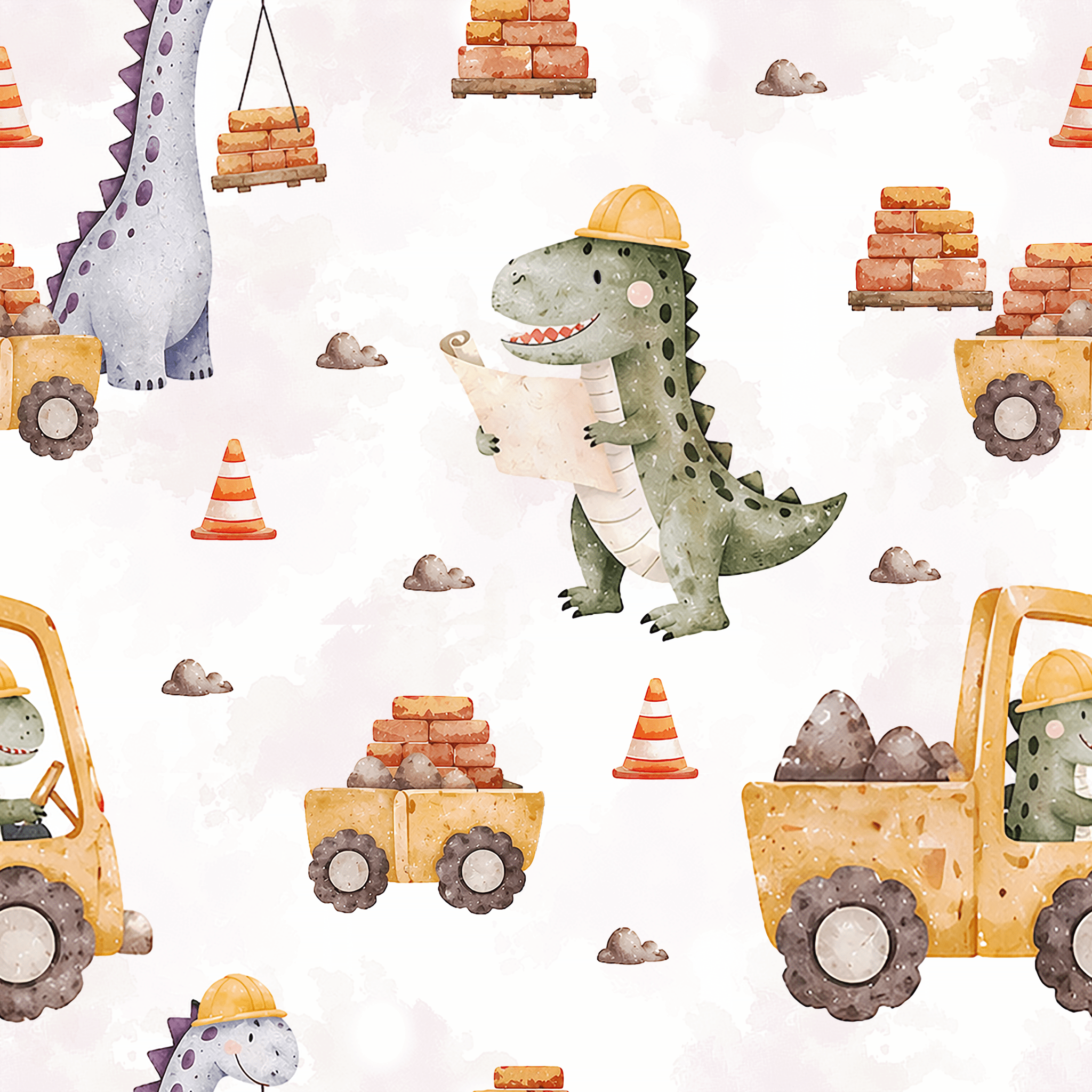 Dino Builders Wallpaper Peel and Stick Wallpaper | Accent Haus