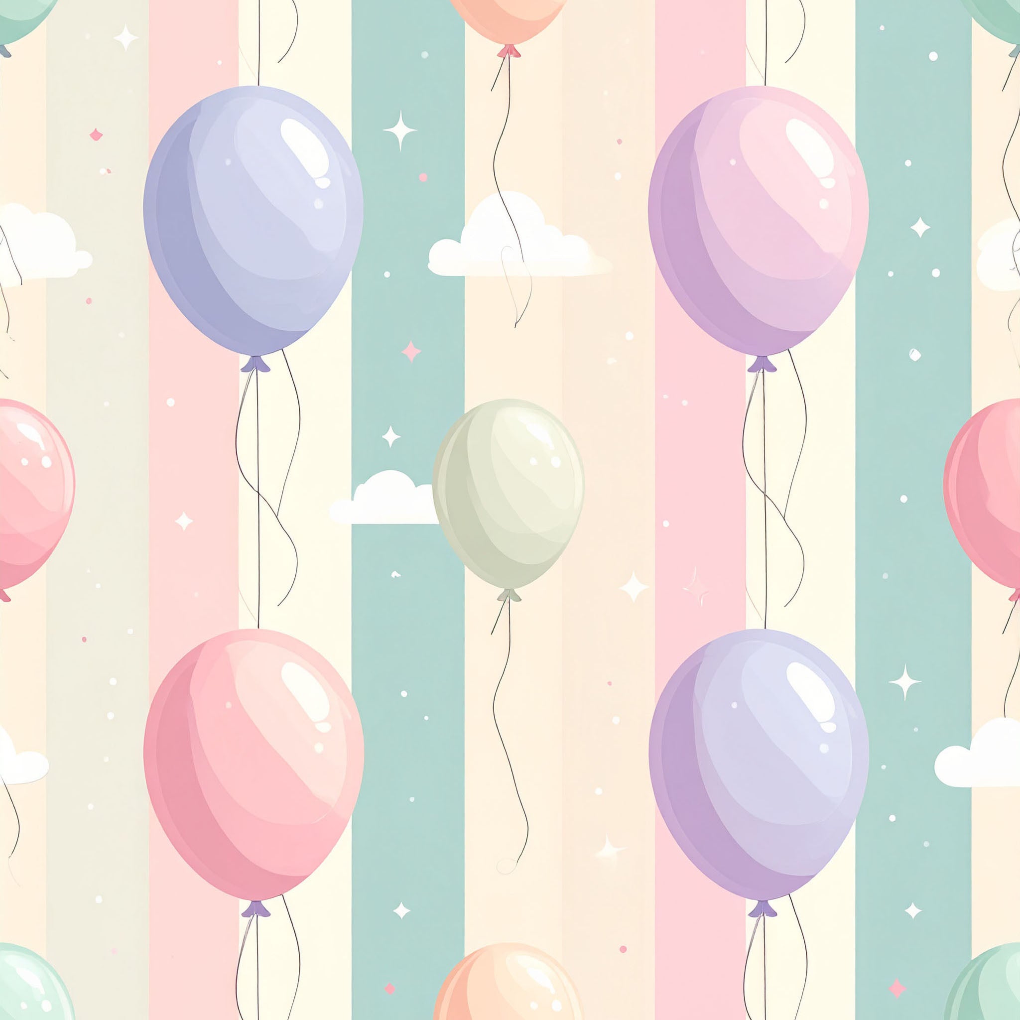 Floating Balloon Parade Wallpaper Peel and Stick Wallpaper | Accent Haus