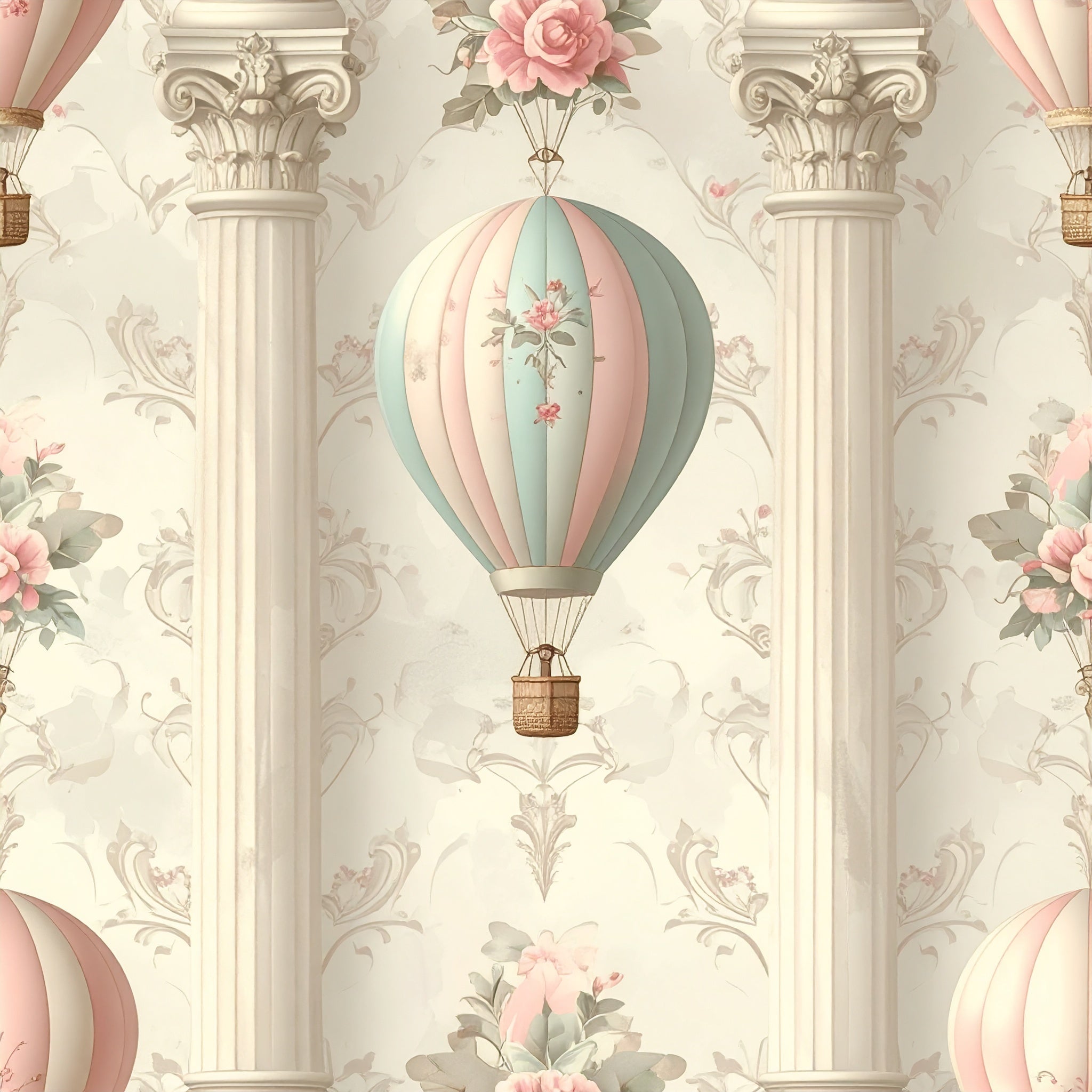 Floating Garden Balloons Wallpaper Peel and Stick Wallpaper | Accent Haus