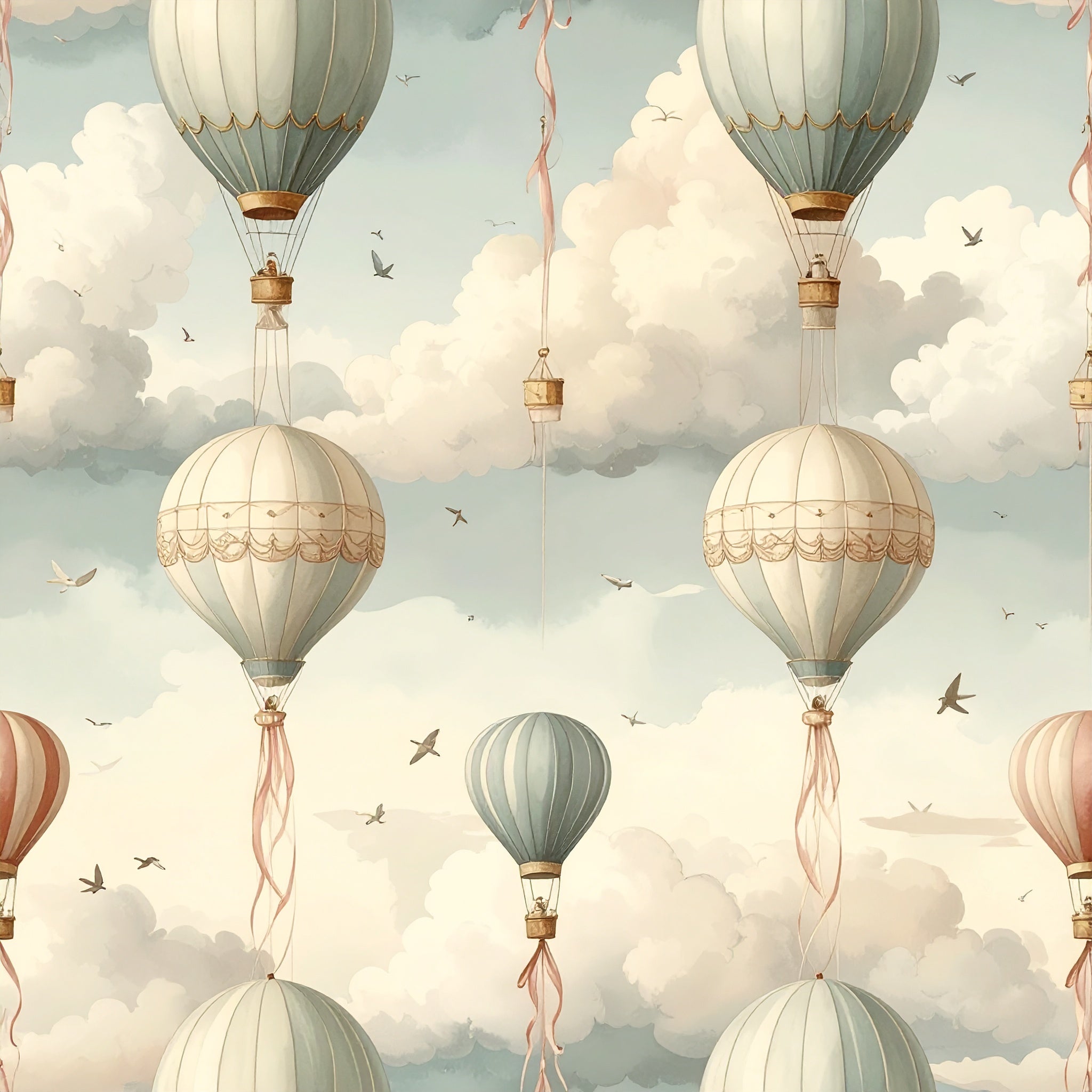 Floating Storybook Balloons Wallpaper Peel and Stick Wallpaper | Accent Haus