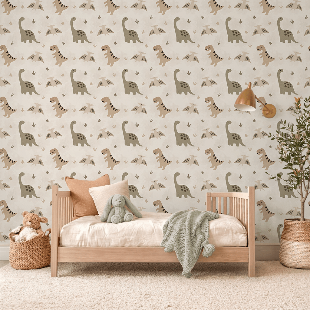 Kids Dino Sketch Wallpaper Peel and Stick Wallpaper | Accent Haus