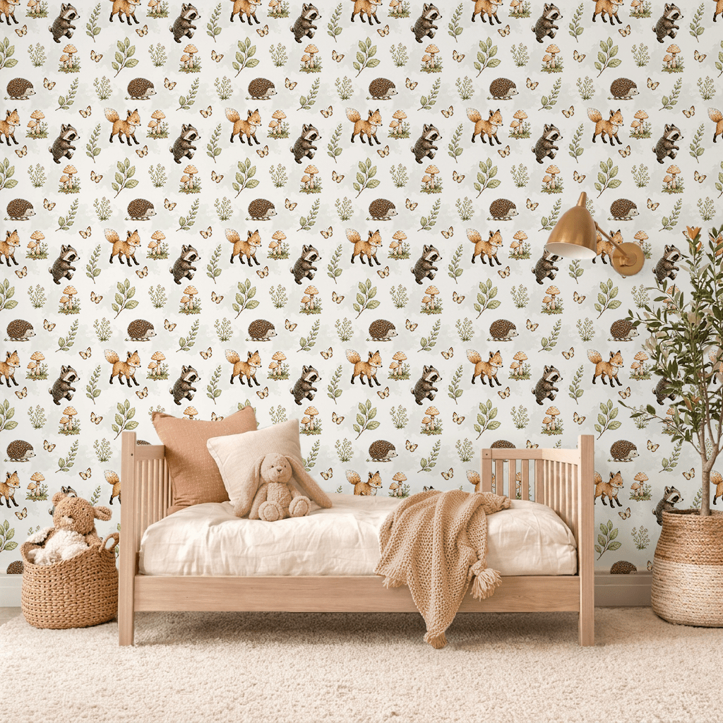 Woodland Sage Friends Wallpaper Peel and Stick Wallpaper | Accent Haus