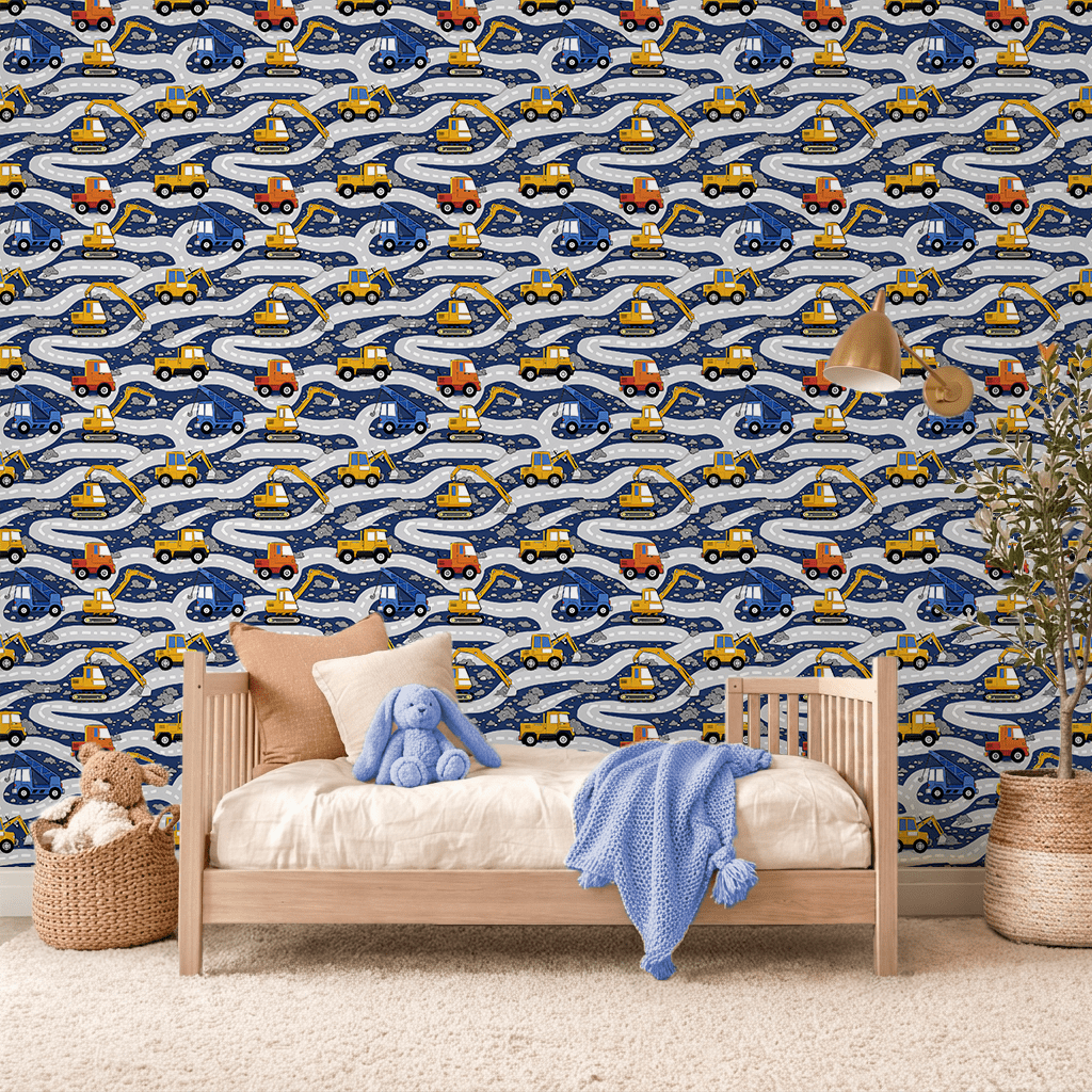 Roadwork Parade Wallpaper Peel and Stick Wallpaper | Accent Haus