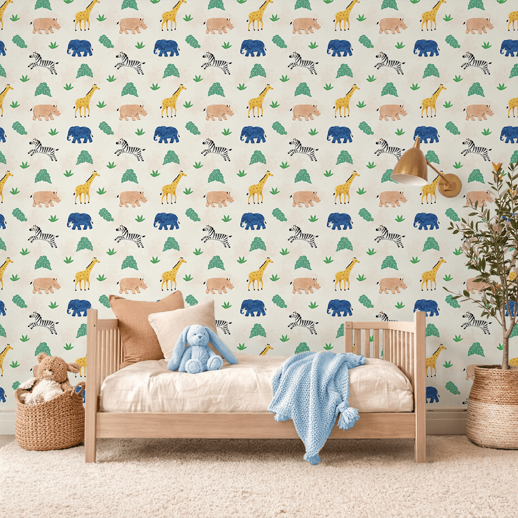 Wild Whimsy Safari Wallpaper Peel and Stick Wallpaper | Accent Haus
