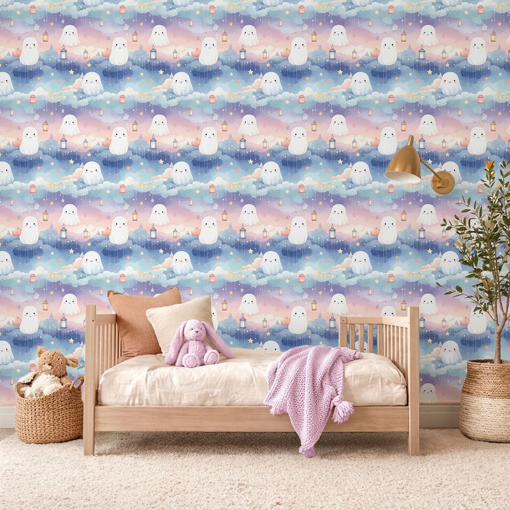 Friendly Ghost Pajama Party Wallpaper Peel and Stick Wallpaper | Accent Haus