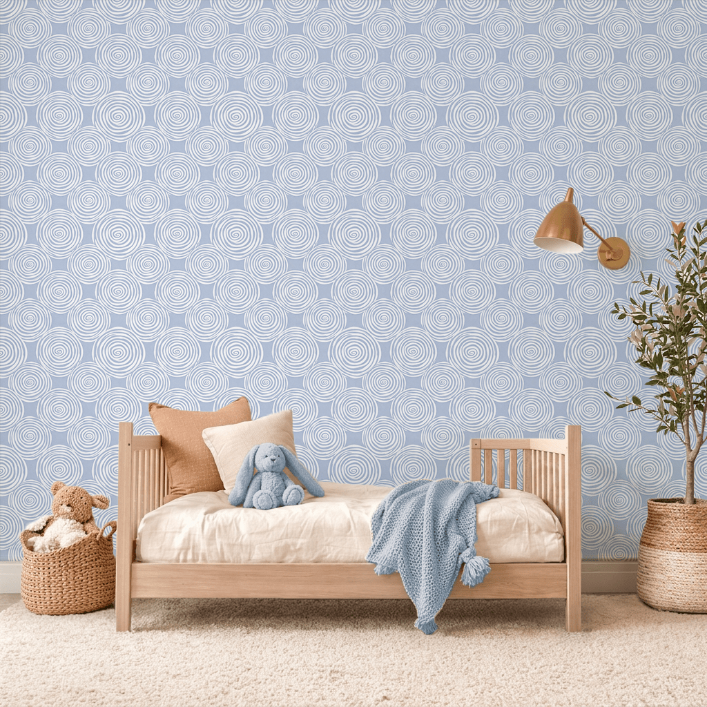 Seafoam Spiral Grid Wallpaper Peel and Stick Wallpaper | Accent Haus