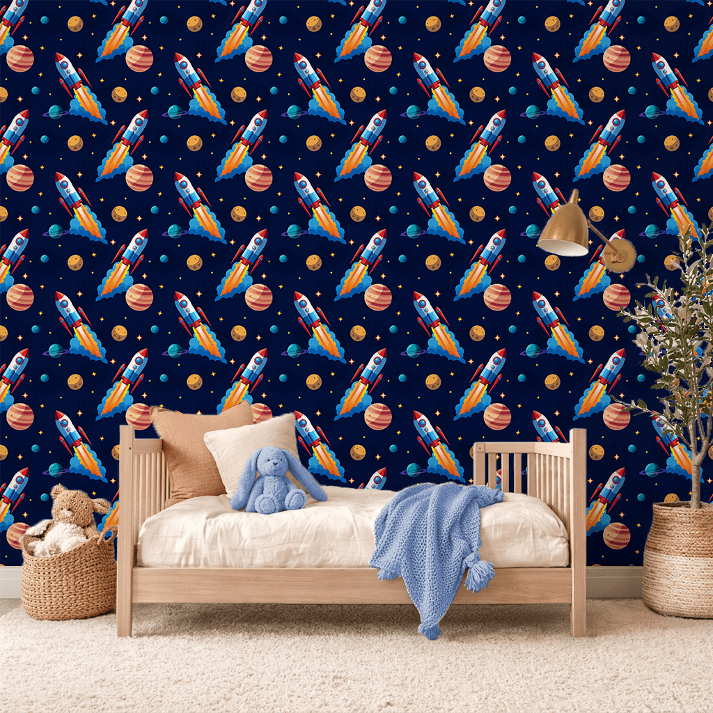 Kids Space Explorer Wallpaper Peel and Stick Wallpaper | Accent Haus