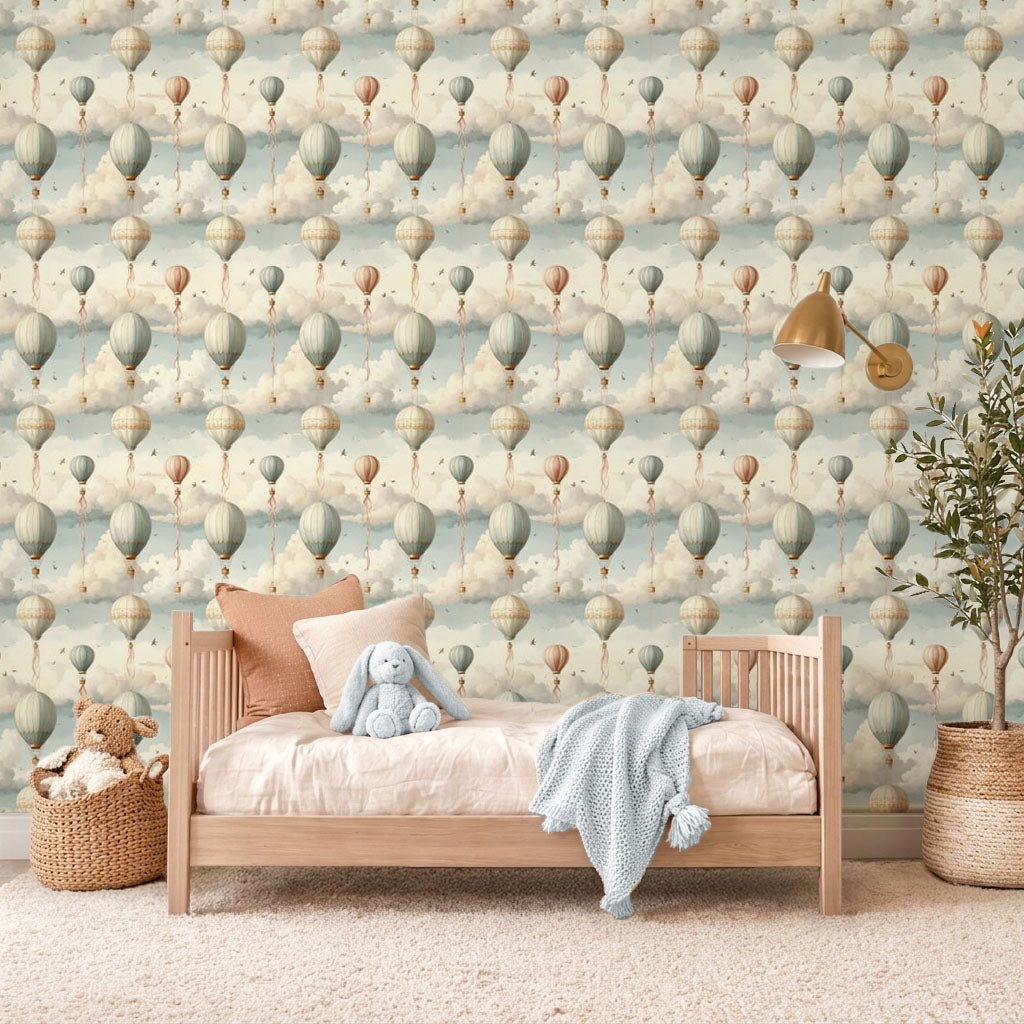 Floating Storybook Balloons Wallpaper Peel and Stick Wallpaper | Accent Haus