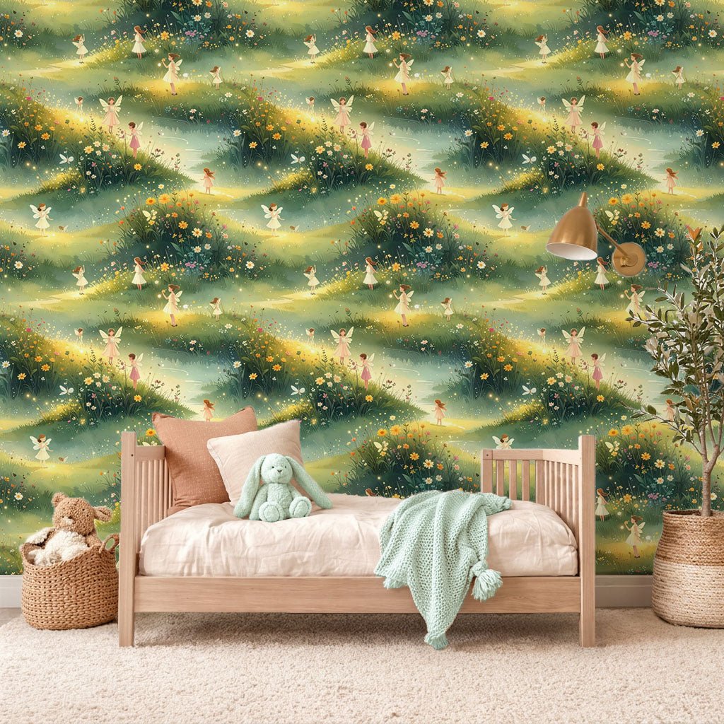 Meadow Glow Fairies Wallpaper Peel and Stick Wallpaper | Accent Haus