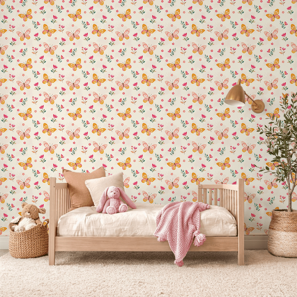 Butterfly Garden Wallpaper Peel and Stick Wallpaper | Accent Haus