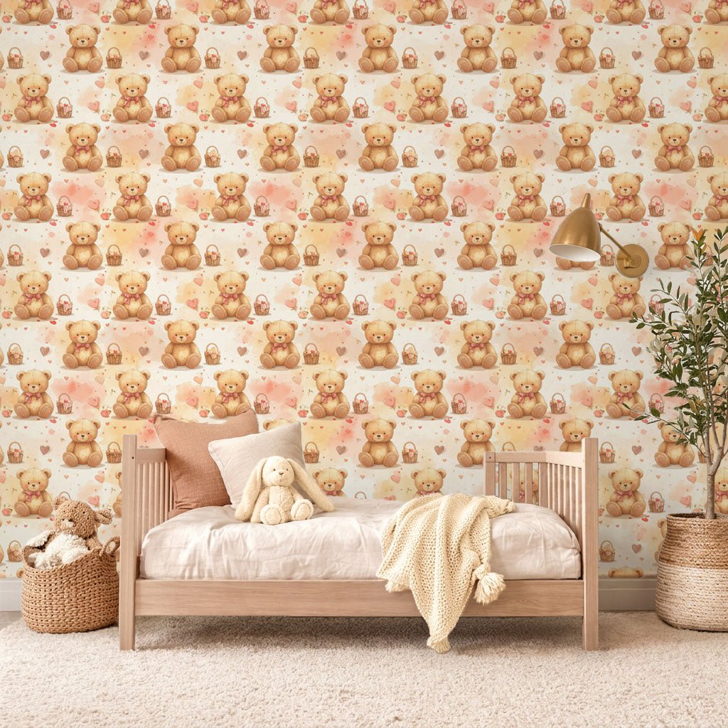 Teddy Bear Picnic Wallpaper Peel and Stick Wallpaper | Accent Haus