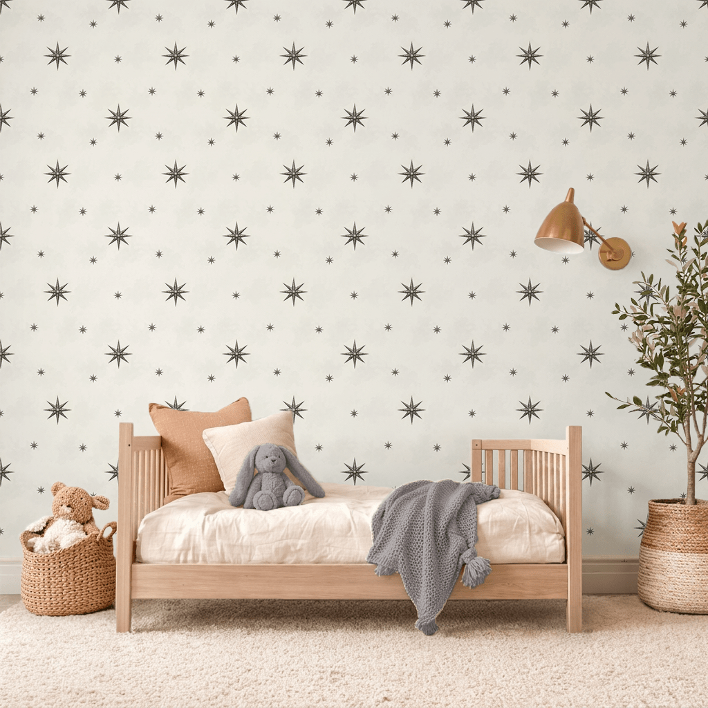 Celestial Gilded Stars Wallpaper Peel and Stick Wallpaper | Accent Haus
