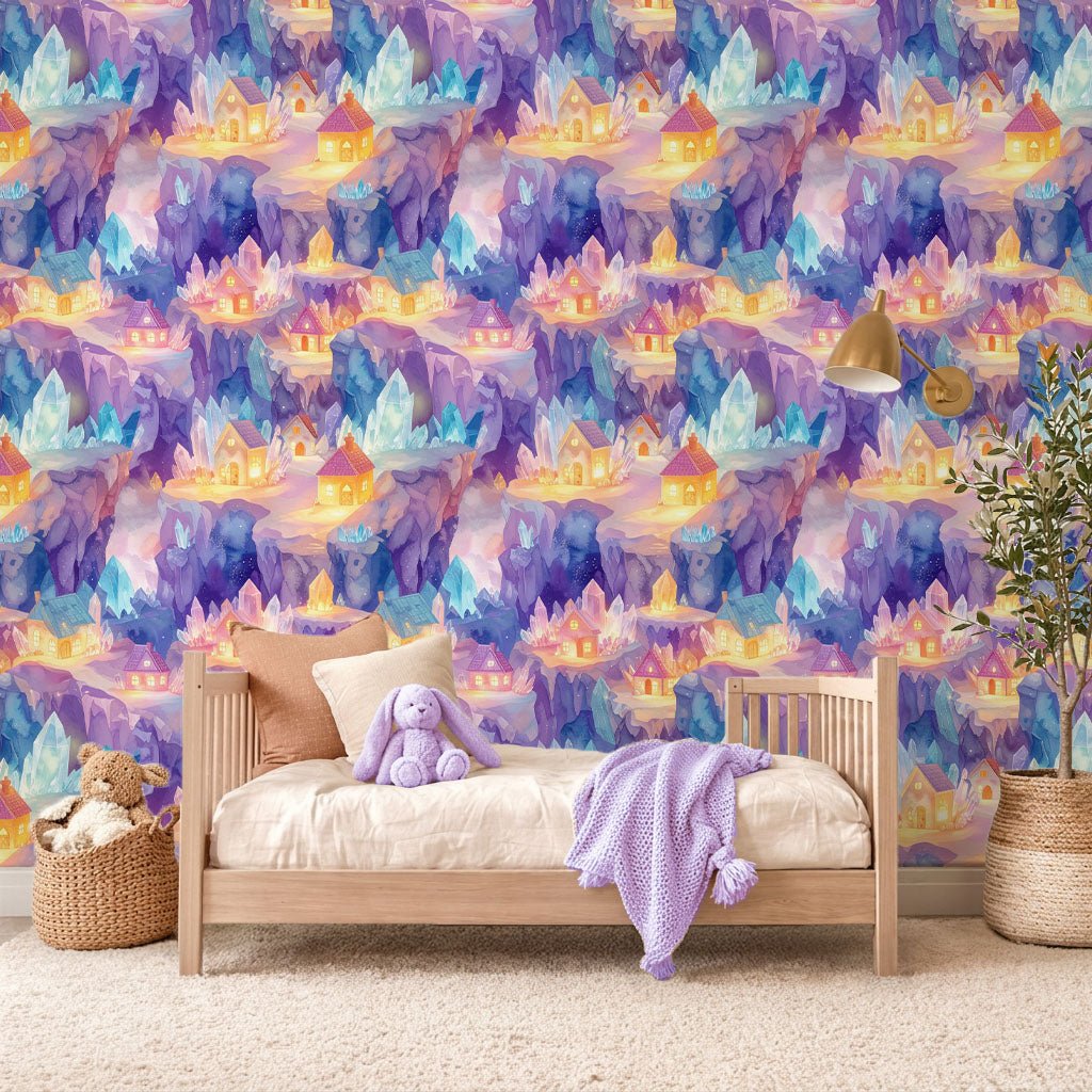 Crystal Cave Village Wallpaper Peel and Stick Wallpaper | Accent Haus