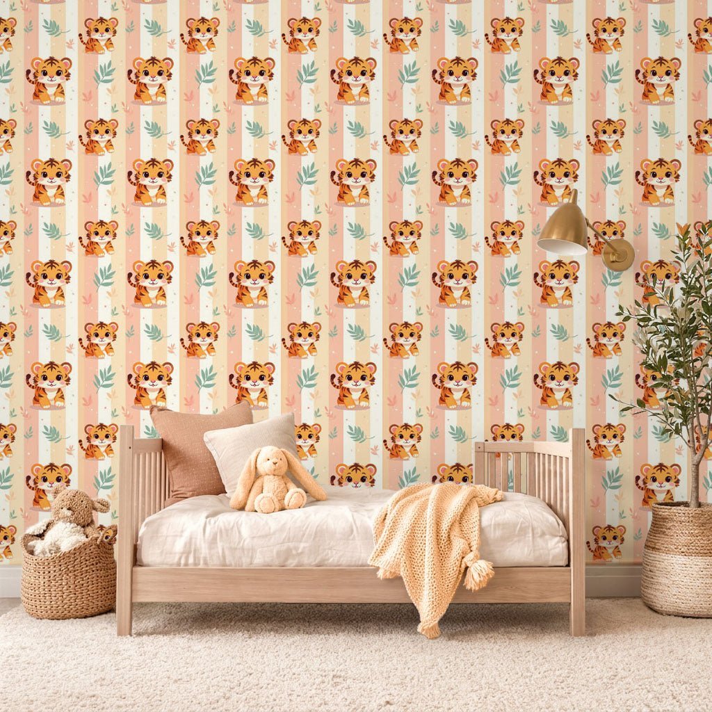Baby Tiger Stripes Wallpaper Peel and Stick Wallpaper | Accent Haus