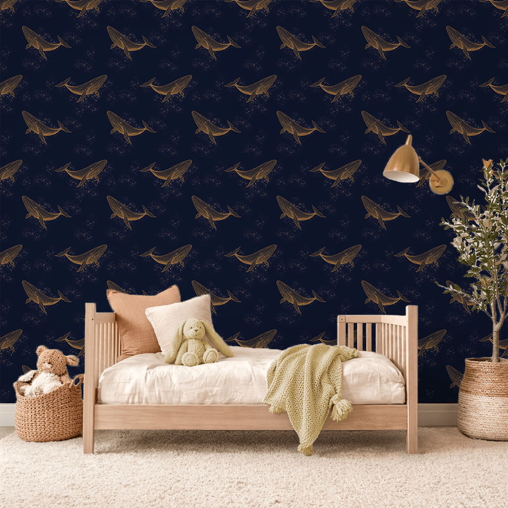 Midnight Whales Wallpaper Peel and Stick Wallpaper | Accent Haus