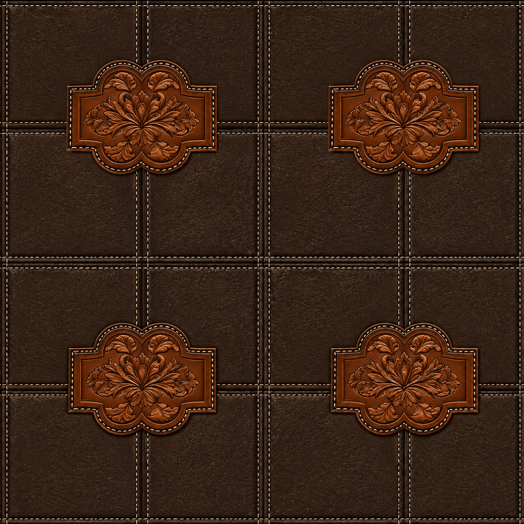 Leather Panel Espresso Wallpaper Peel and Stick Wallpaper | Accent Haus
