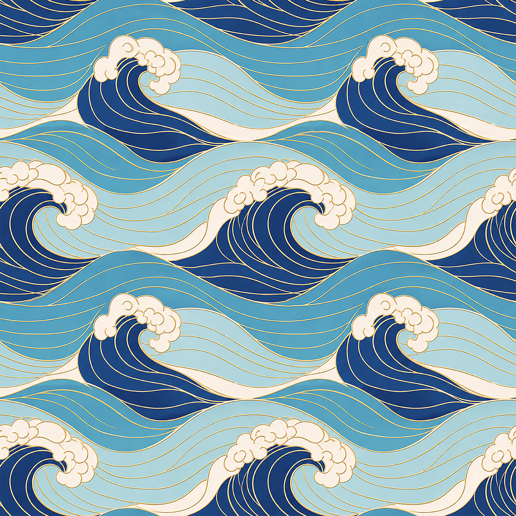 Ocean Wave Line Art Wallpaper Peel and Stick Wallpaper | Accent Haus