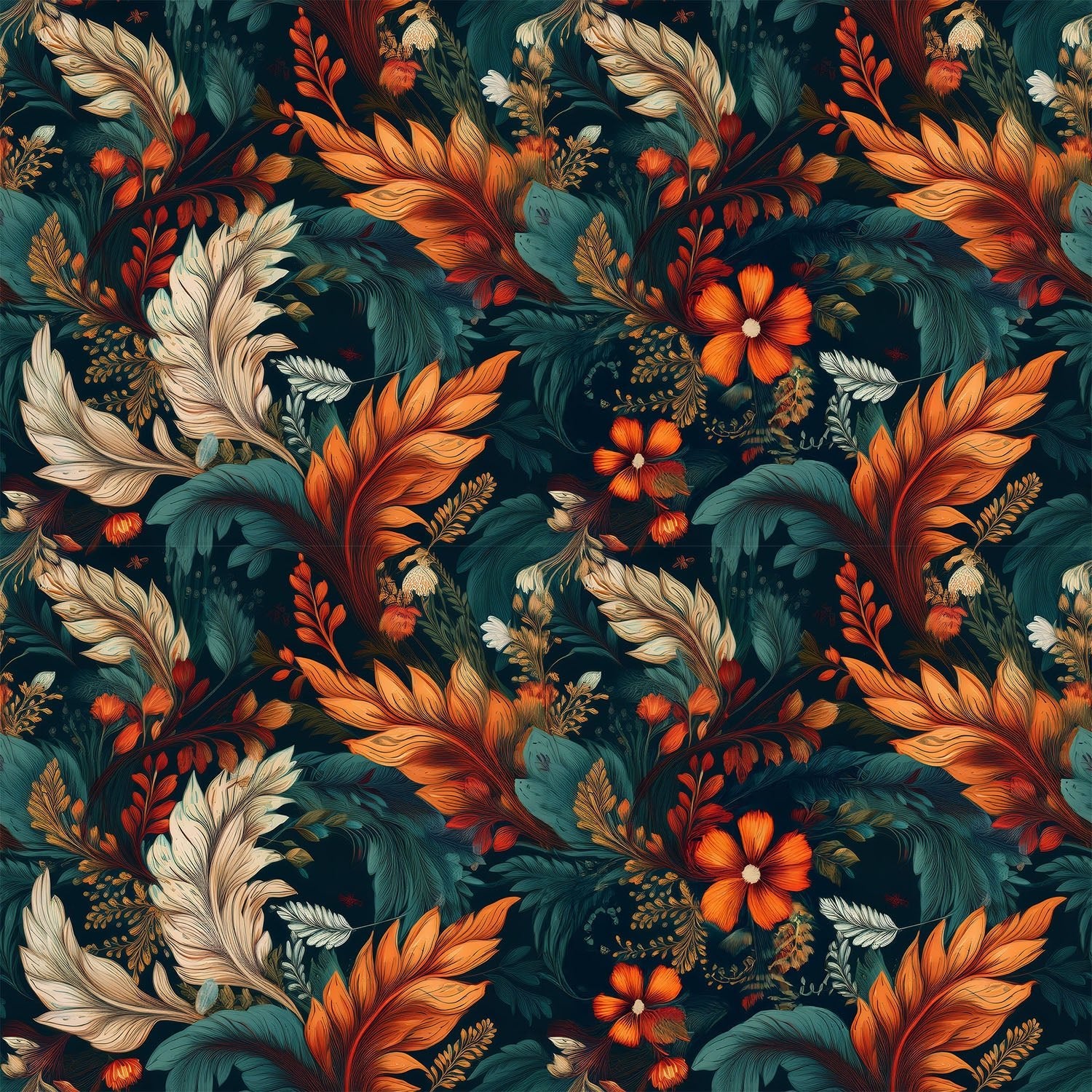 Midnight Autumn Muse Wallpaper Peel and Stick Wallpaper | Accent Haus