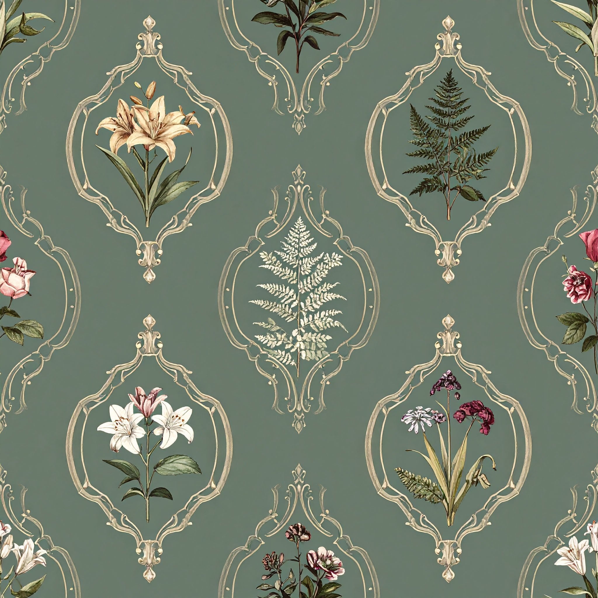 Royal Herbarium Wallpaper Peel and Stick Wallpaper | Accent Haus