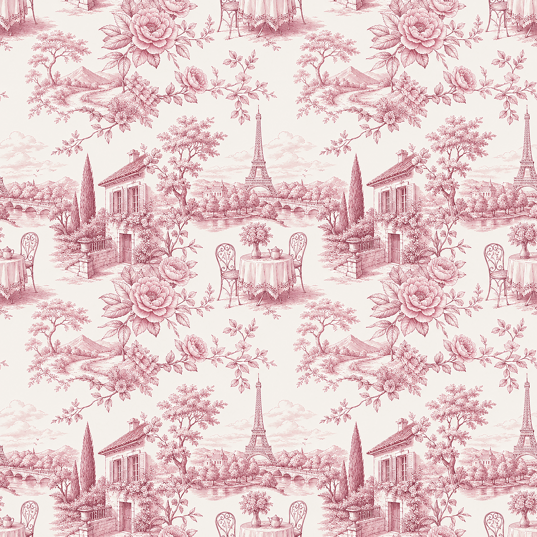 Versailles Toile Blush Wallpaper Peel and Stick Wallpaper | Accent Haus