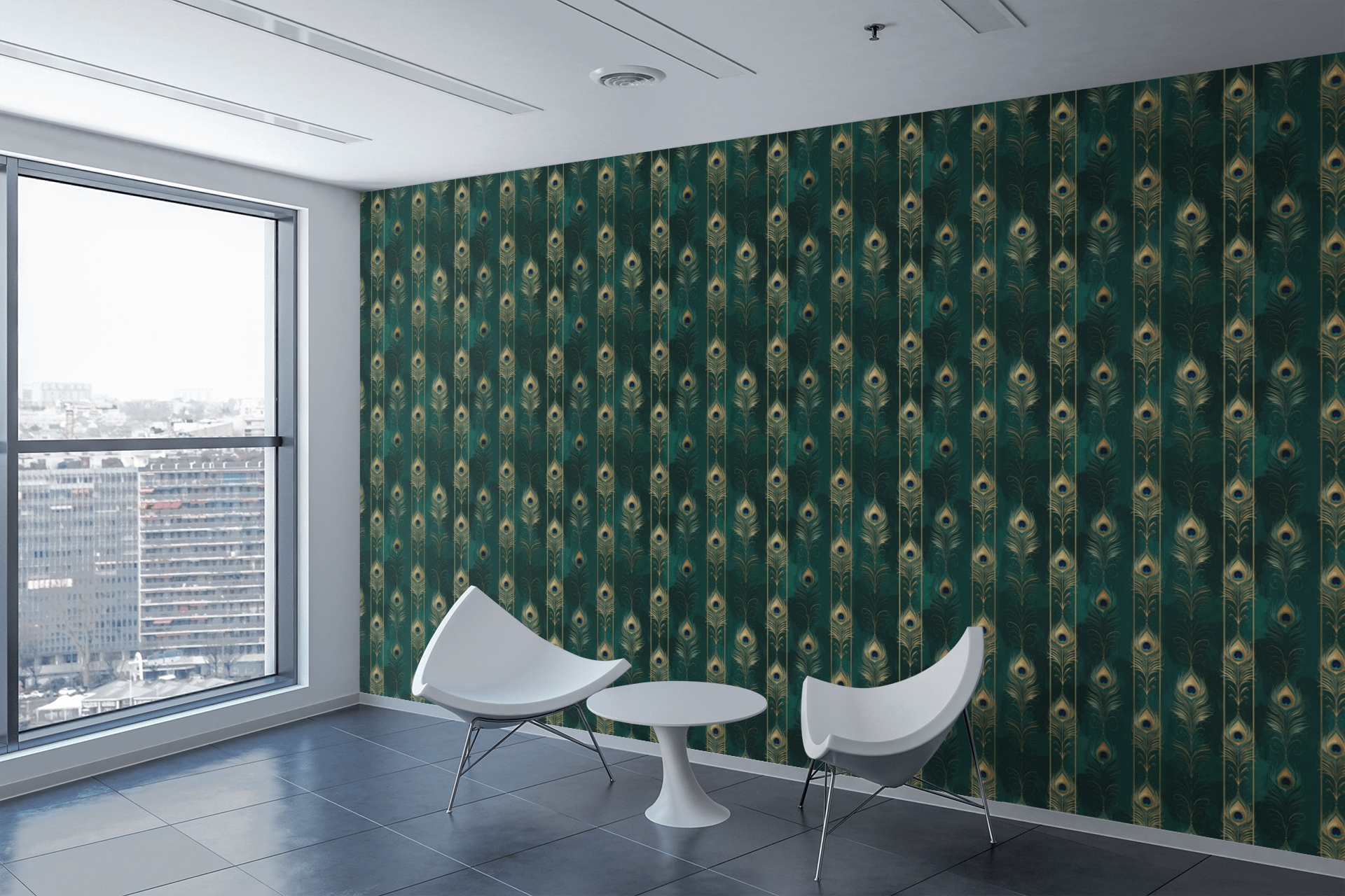 Peacock Plume Symphony Wallpaper Peel and Stick Wallpaper | Accent Haus