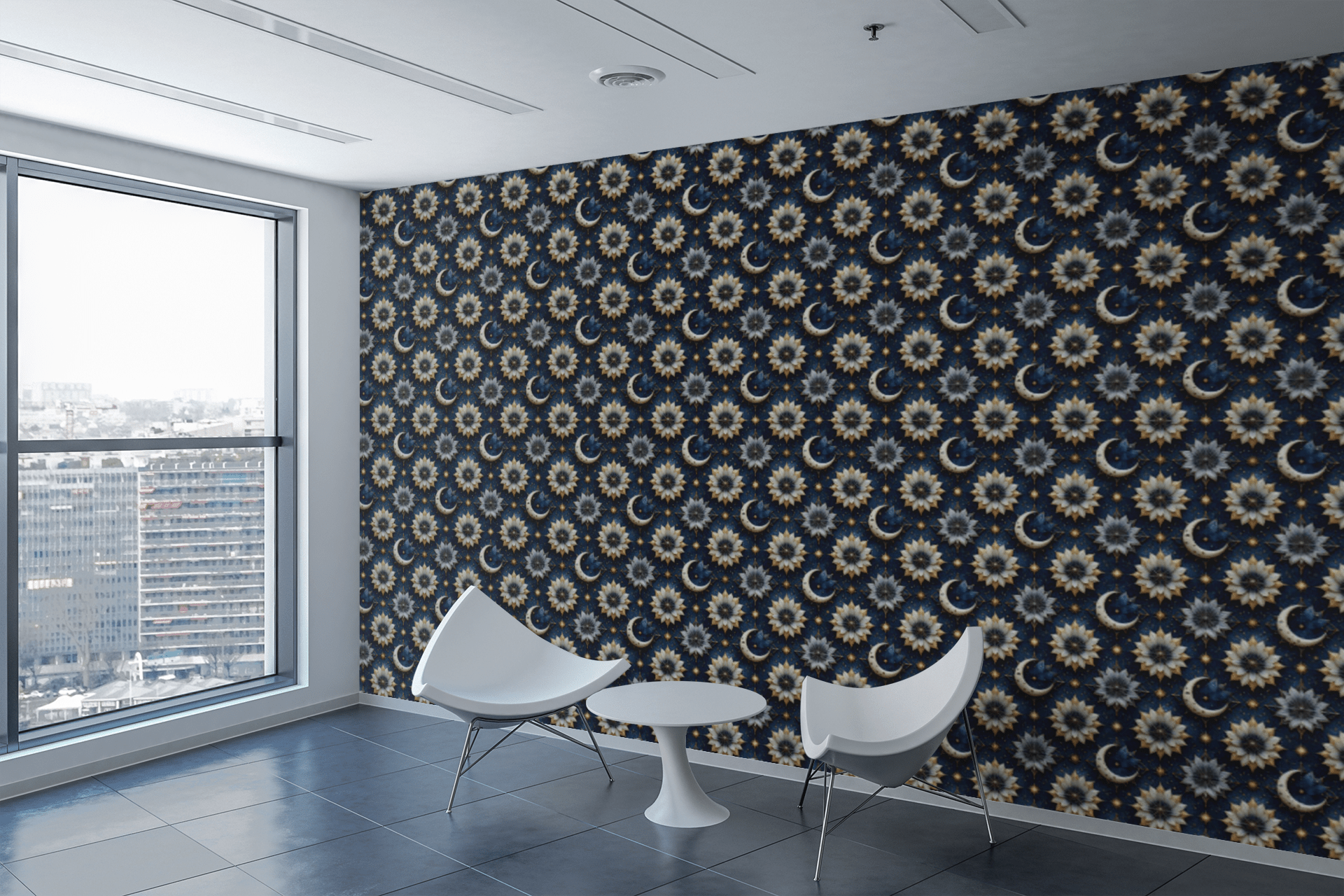 Celestial Garden Moon Wallpaper Peel and Stick Wallpaper | Accent Haus