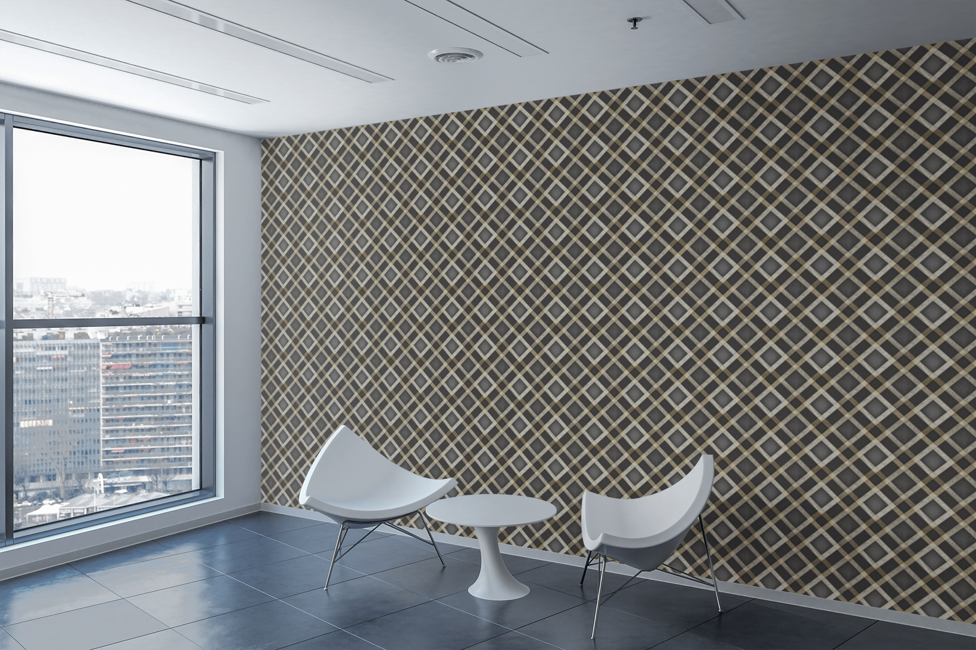 Velvet Shadow Check Wallpaper Peel and Stick Wallpaper | Accent Haus