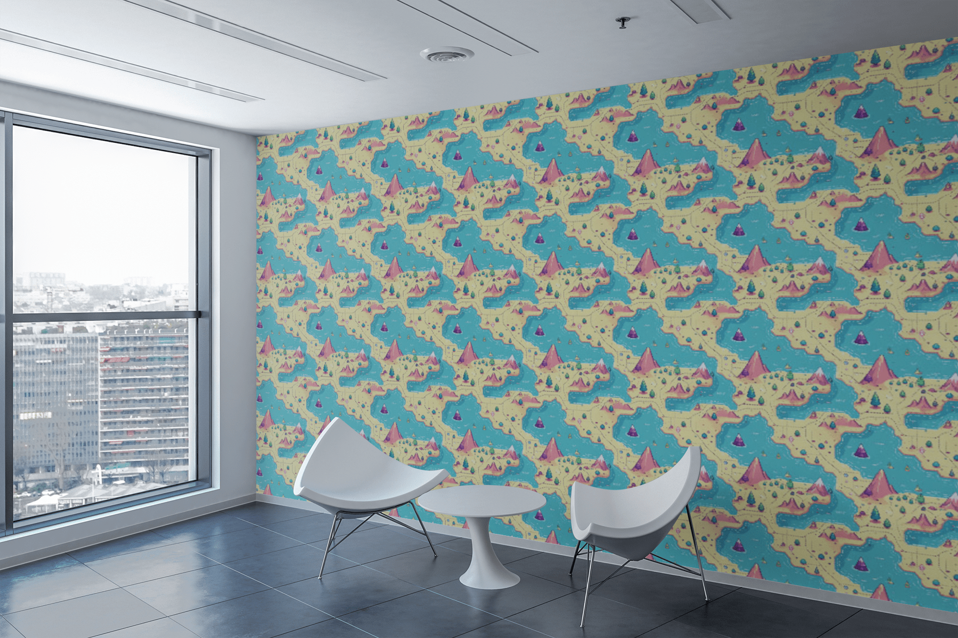 Retro Adventure Map Wallpaper Peel and Stick Wallpaper | Accent Haus