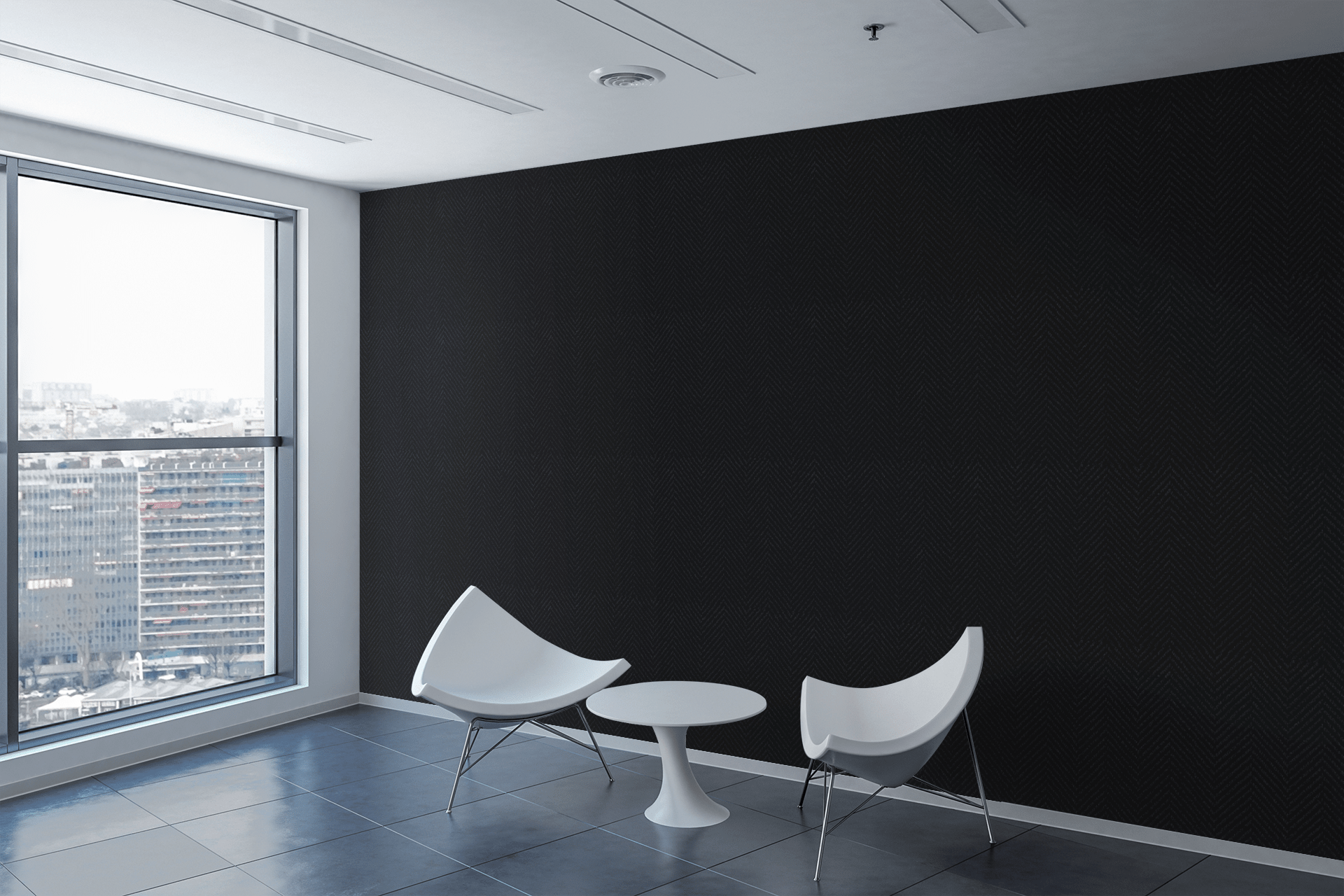 Heritage Herringbone Charcoal Wallpaper Peel and Stick Wallpaper | Accent Haus