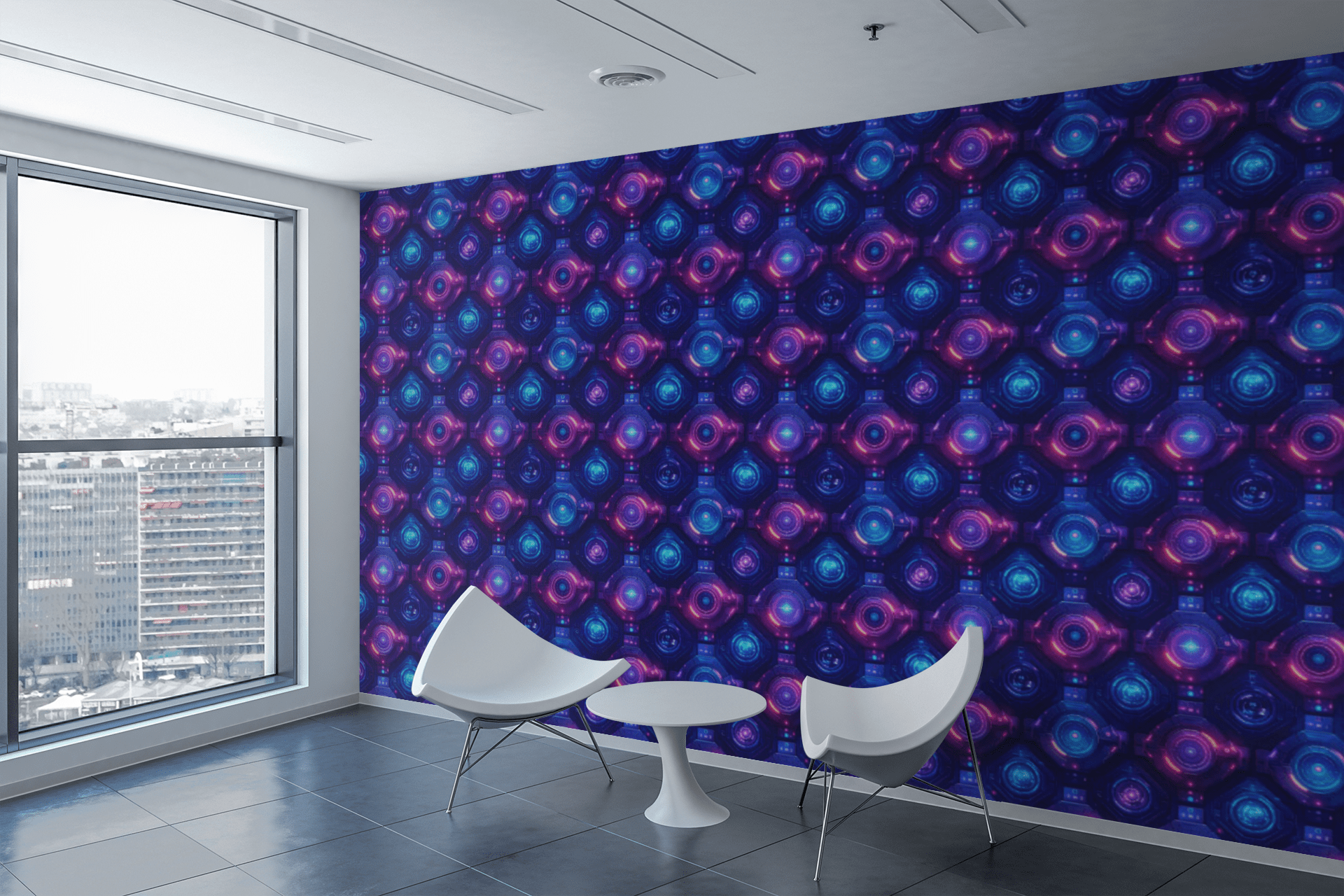 Cyber Spaceship UI Tech Wallpaper Peel and Stick Wallpaper | Accent Haus