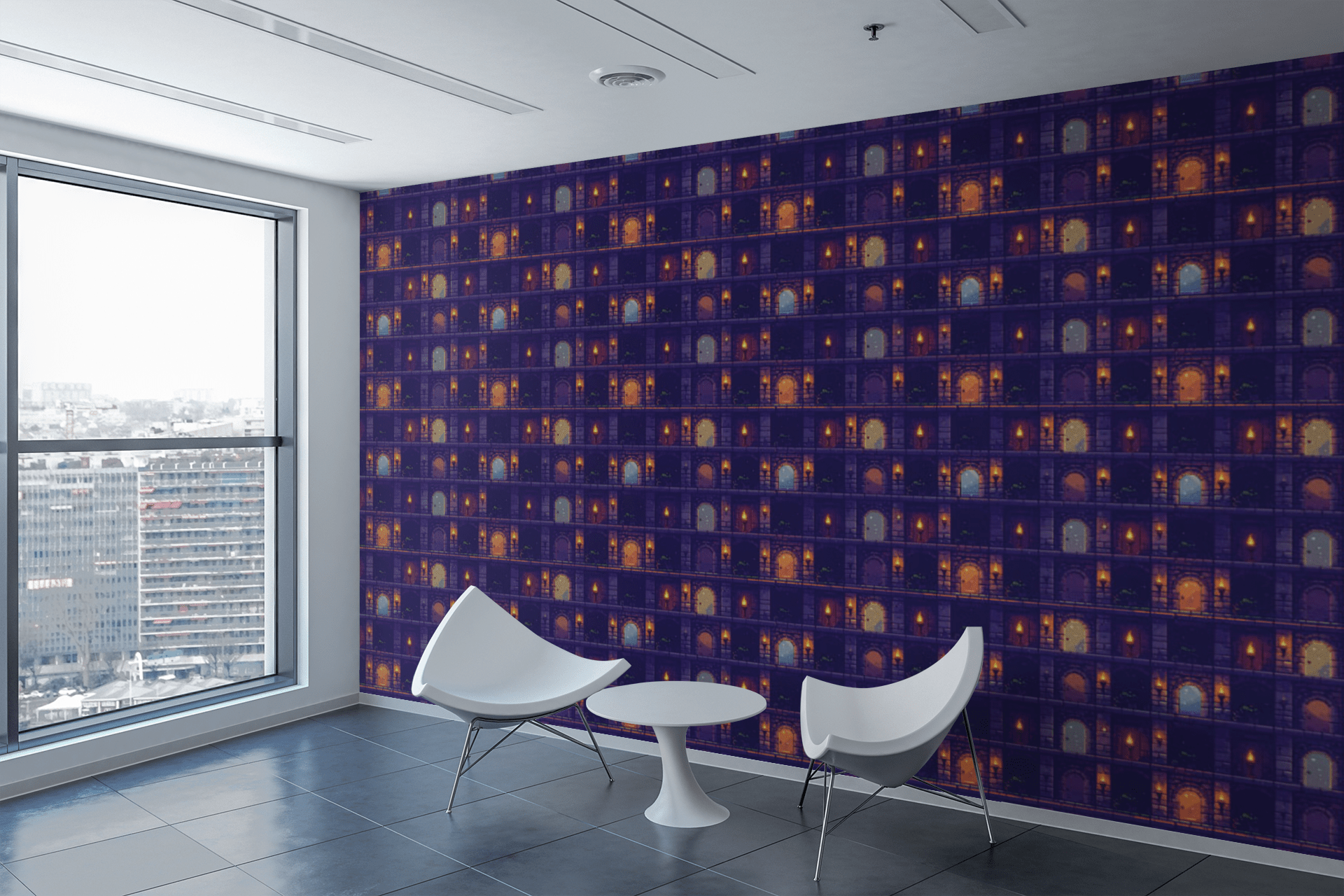 Dungeon Pixel Depths Wallpaper Peel and Stick Wallpaper | Accent Haus