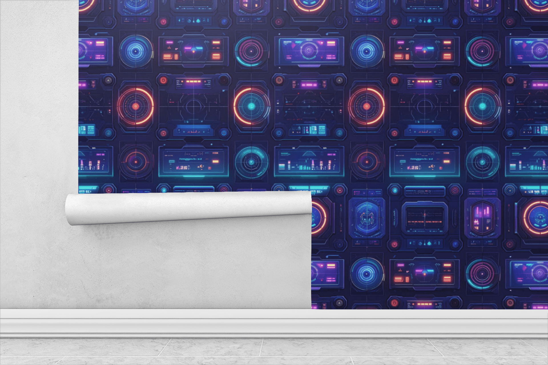 Galactic Command Console Wallpaper Peel and Stick Wallpaper | Accent Haus