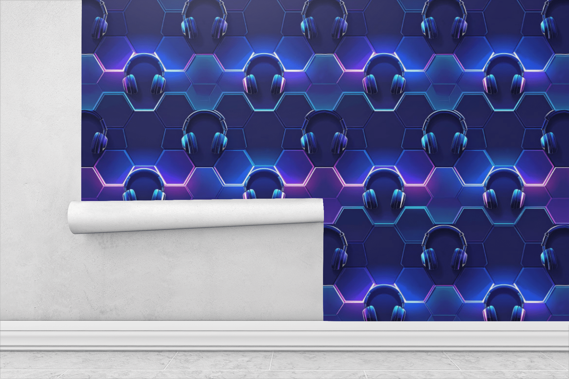 Sleek Neon Gaming Wallpaper Peel and Stick Wallpaper | Accent Haus