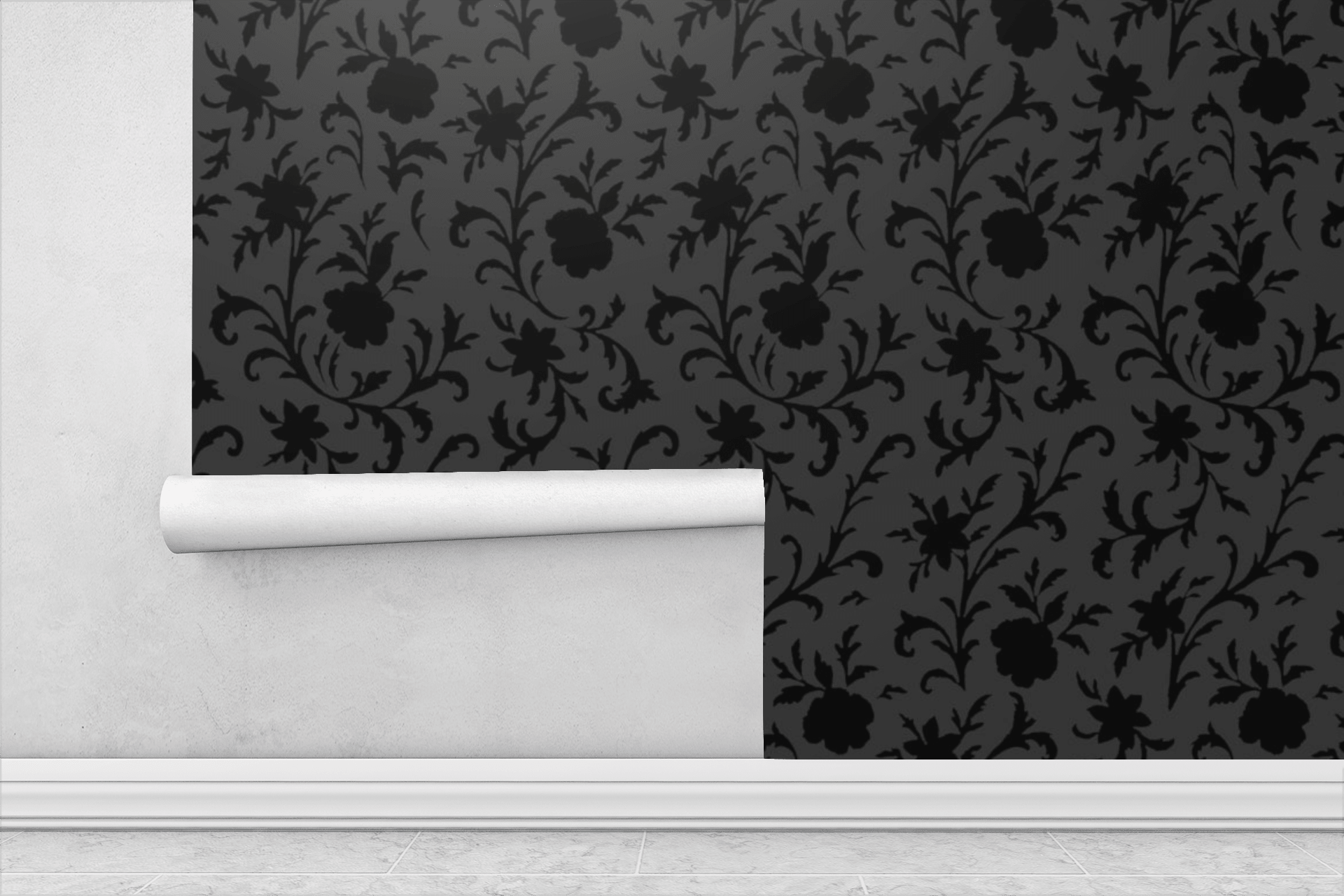 Obsidian Fleur Wallpaper Peel and Stick Wallpaper | Accent Haus