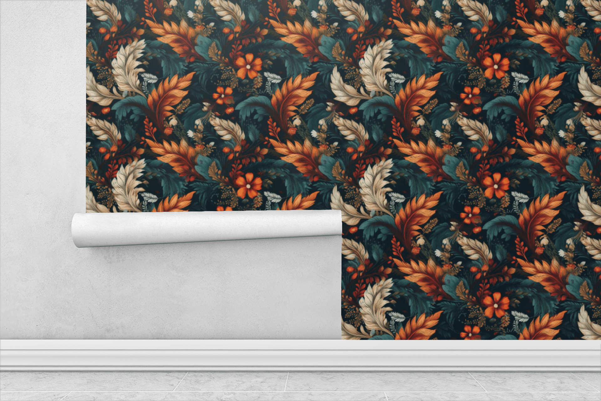 Midnight Autumn Muse Wallpaper Peel and Stick Wallpaper | Accent Haus