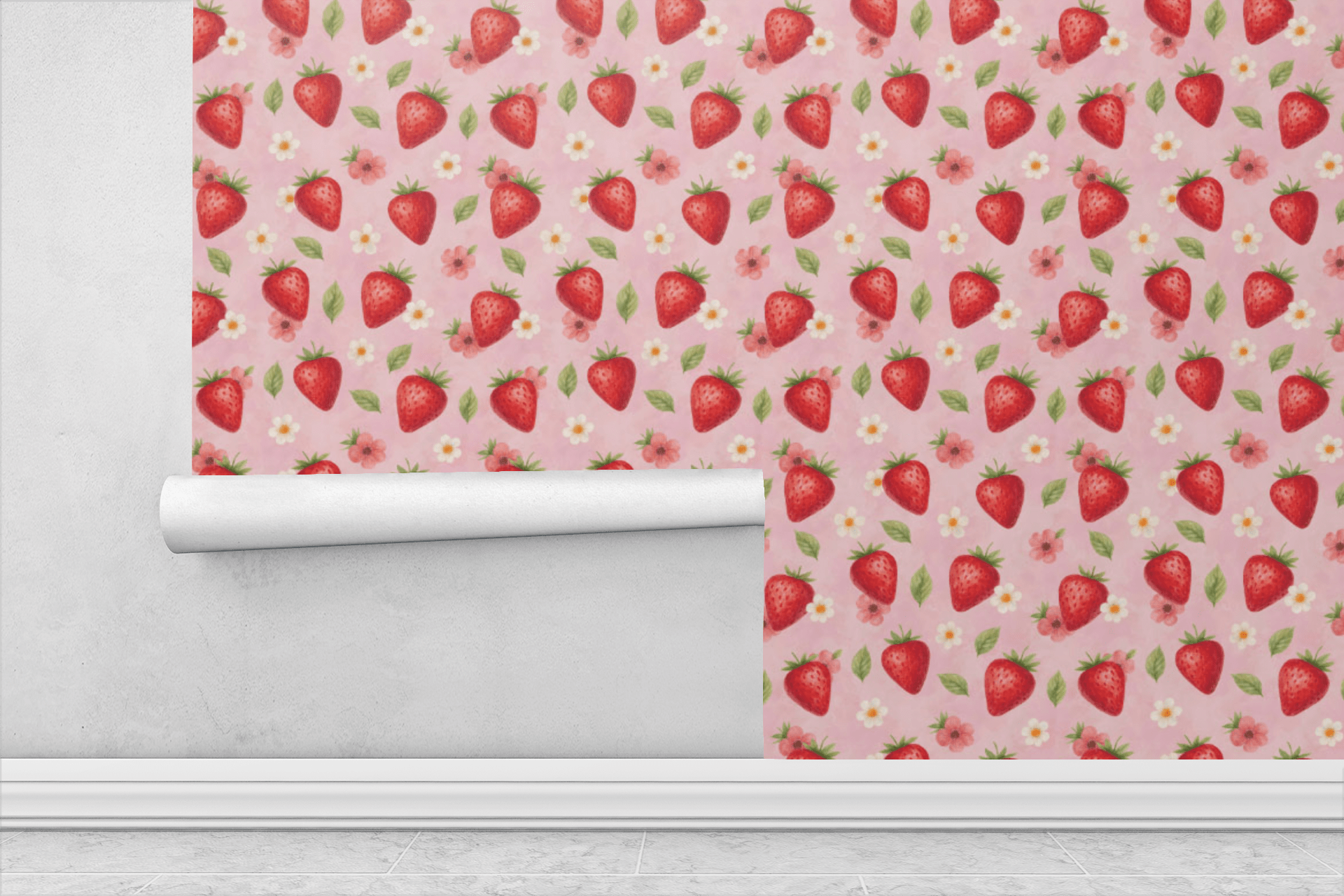 Sweet Strawberries Wallpaper Peel and Stick Wallpaper | Accent Haus