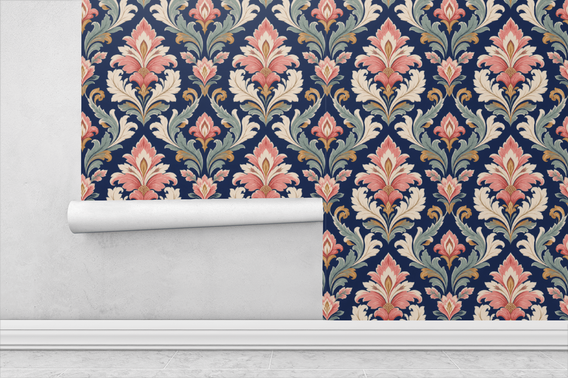 Luxury Damask Modernized Wallpaper Peel and Stick Wallpaper | Accent Haus