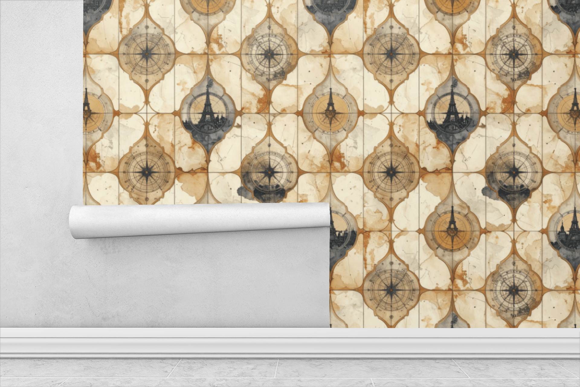 Heritage Keyway Columns Wallpaper Peel and Stick Wallpaper | Accent Haus