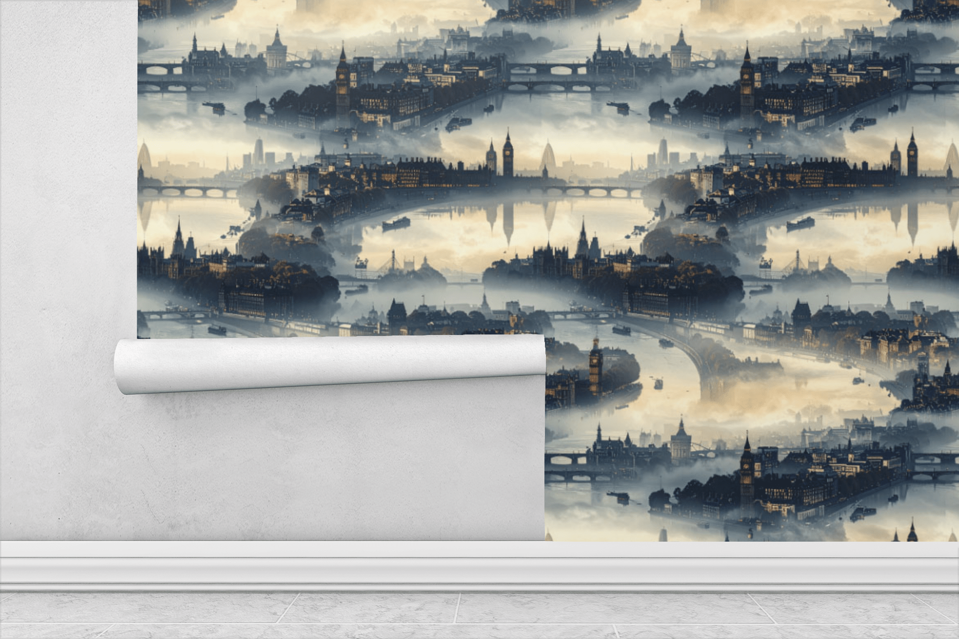 London Heraldic Map Spires Wallpaper Peel and Stick Wallpaper | Accent Haus