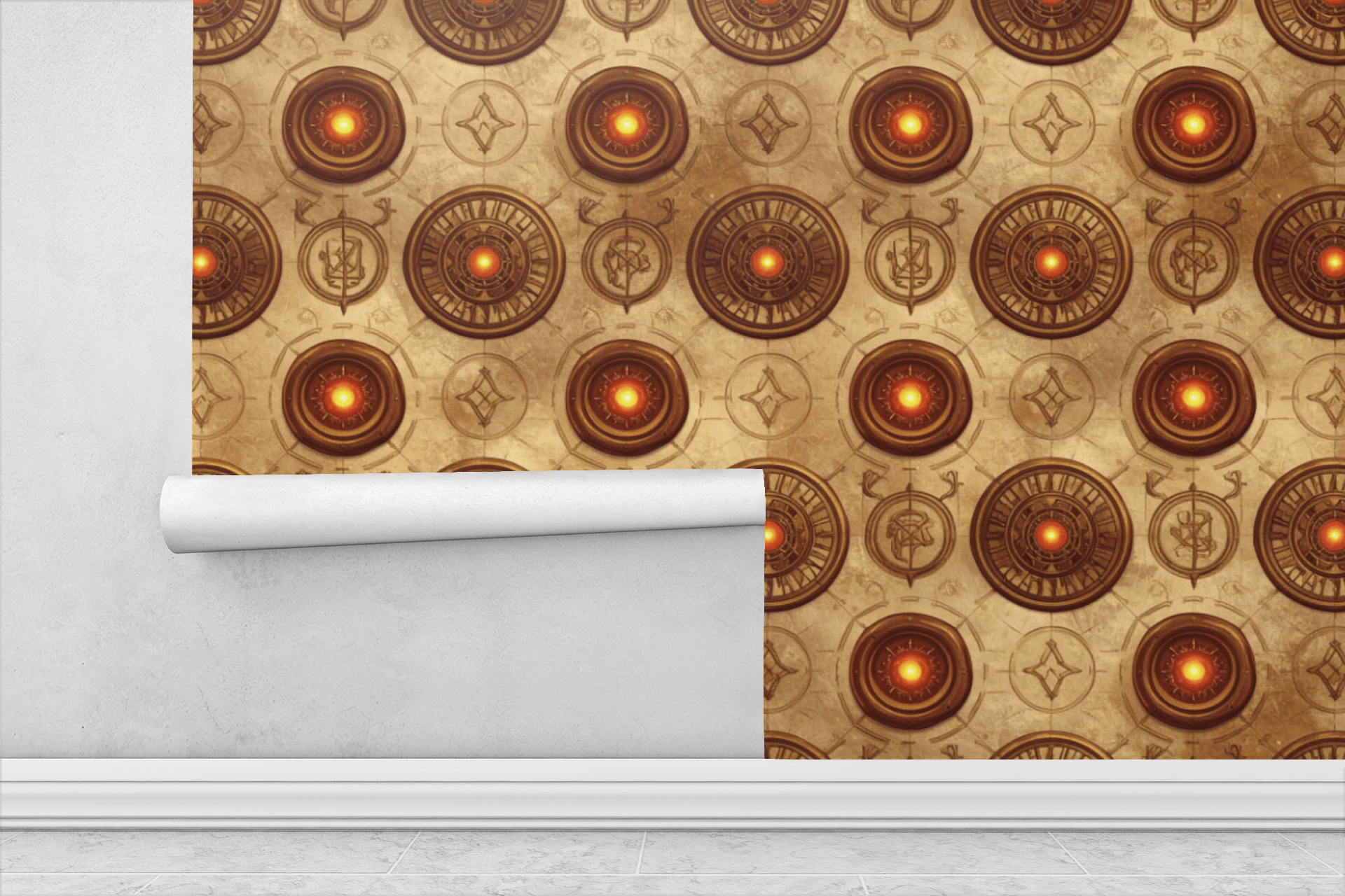 Ancient Seal Unlock Pattern Wallpaper Peel and Stick Wallpaper | Accent Haus