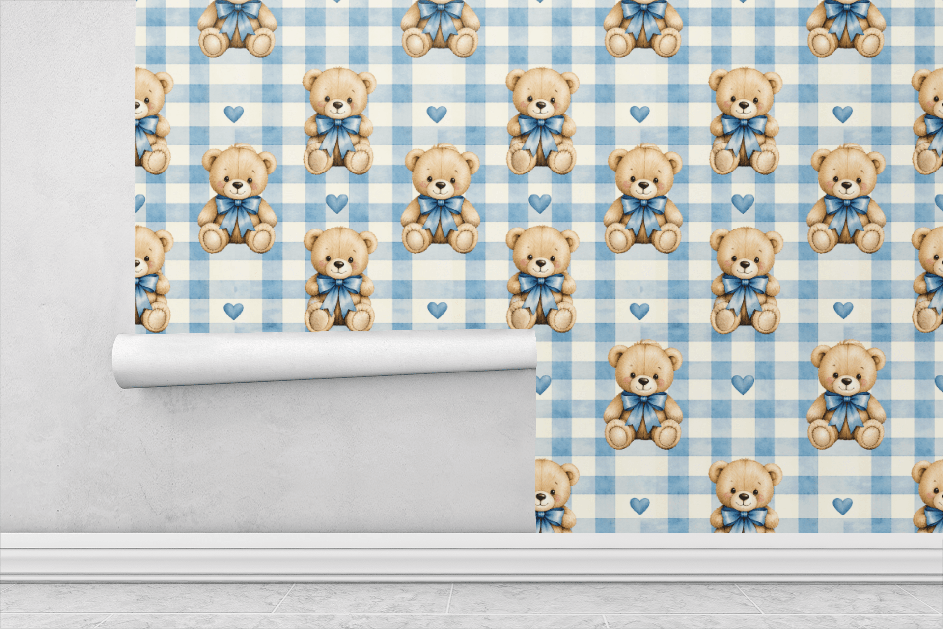Gingham Cloud Check Wallpaper Peel and Stick Wallpaper | Accent Haus