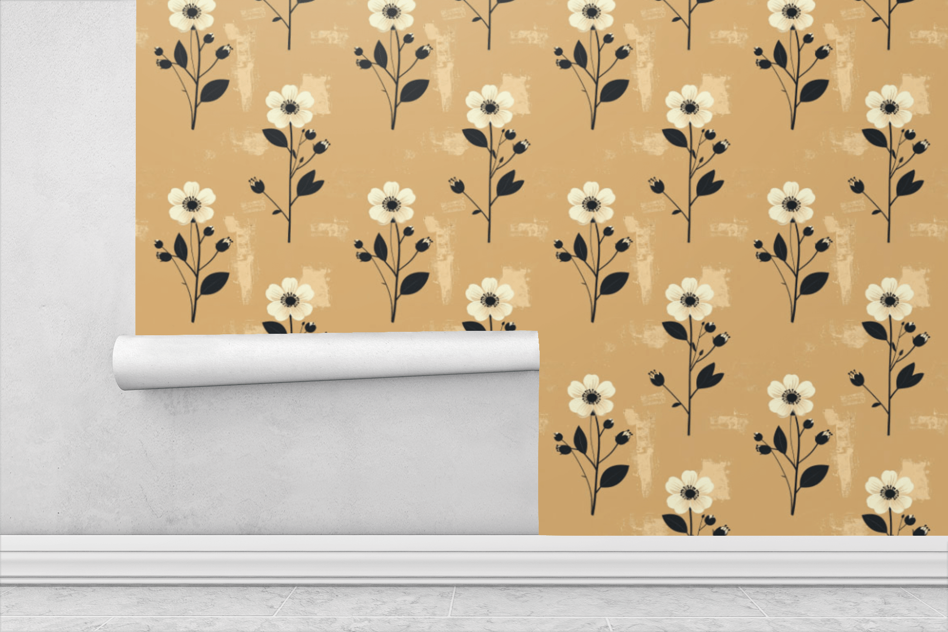 Gilded Meadow Sketch Wallpaper Peel and Stick Wallpaper | Accent Haus