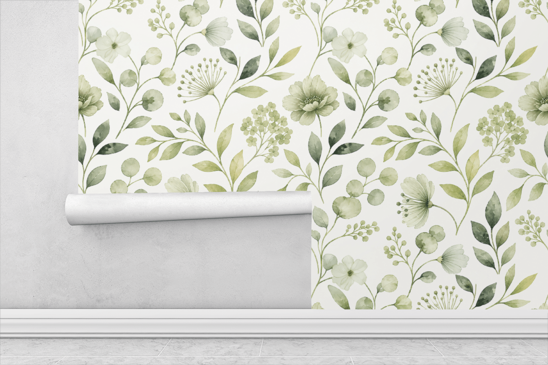 Botanical Guest Green Wallpaper Peel and Stick Wallpaper | Accent Haus