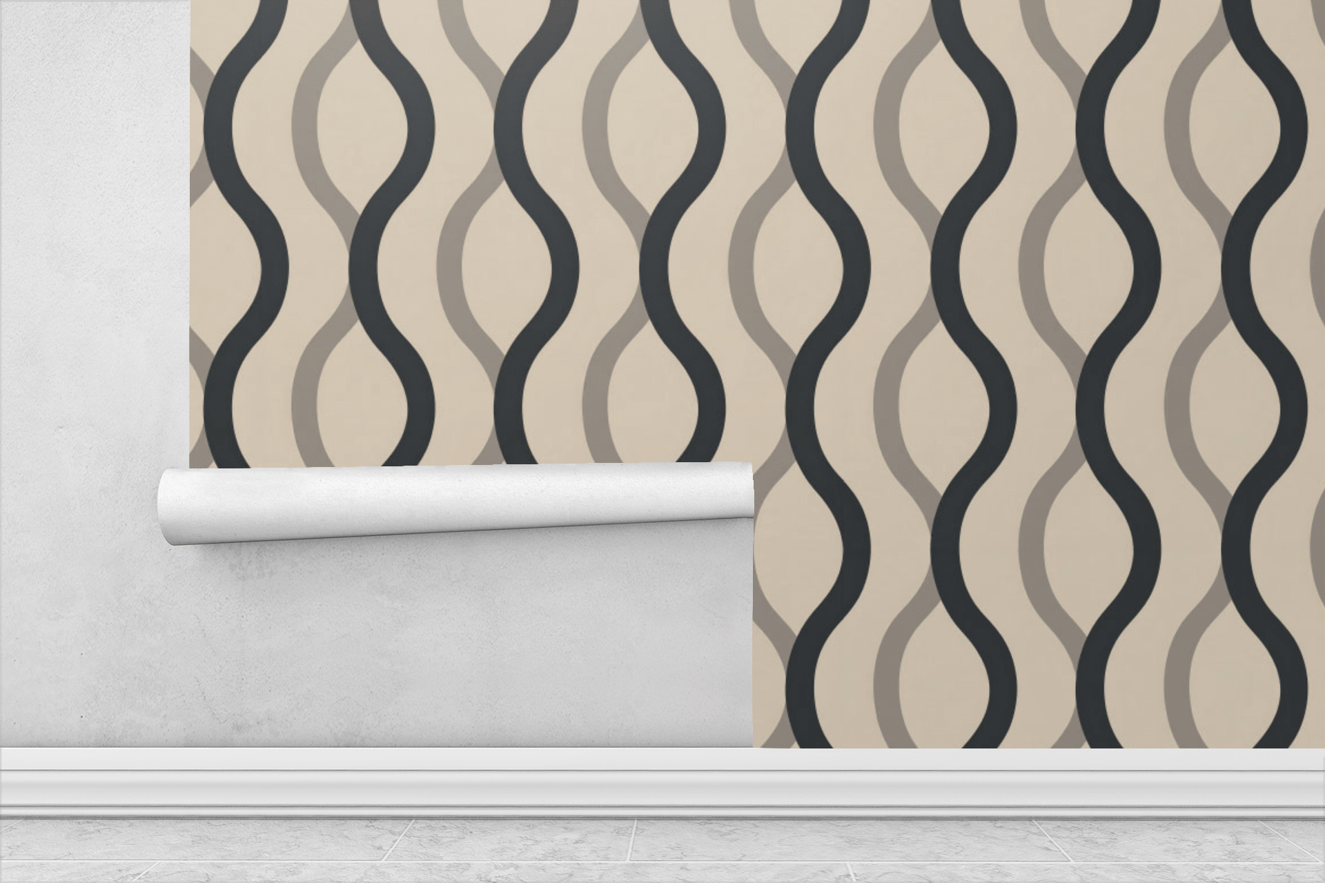 Serpentine Mirror Flow Wallpaper Peel and Stick Wallpaper | Accent Haus