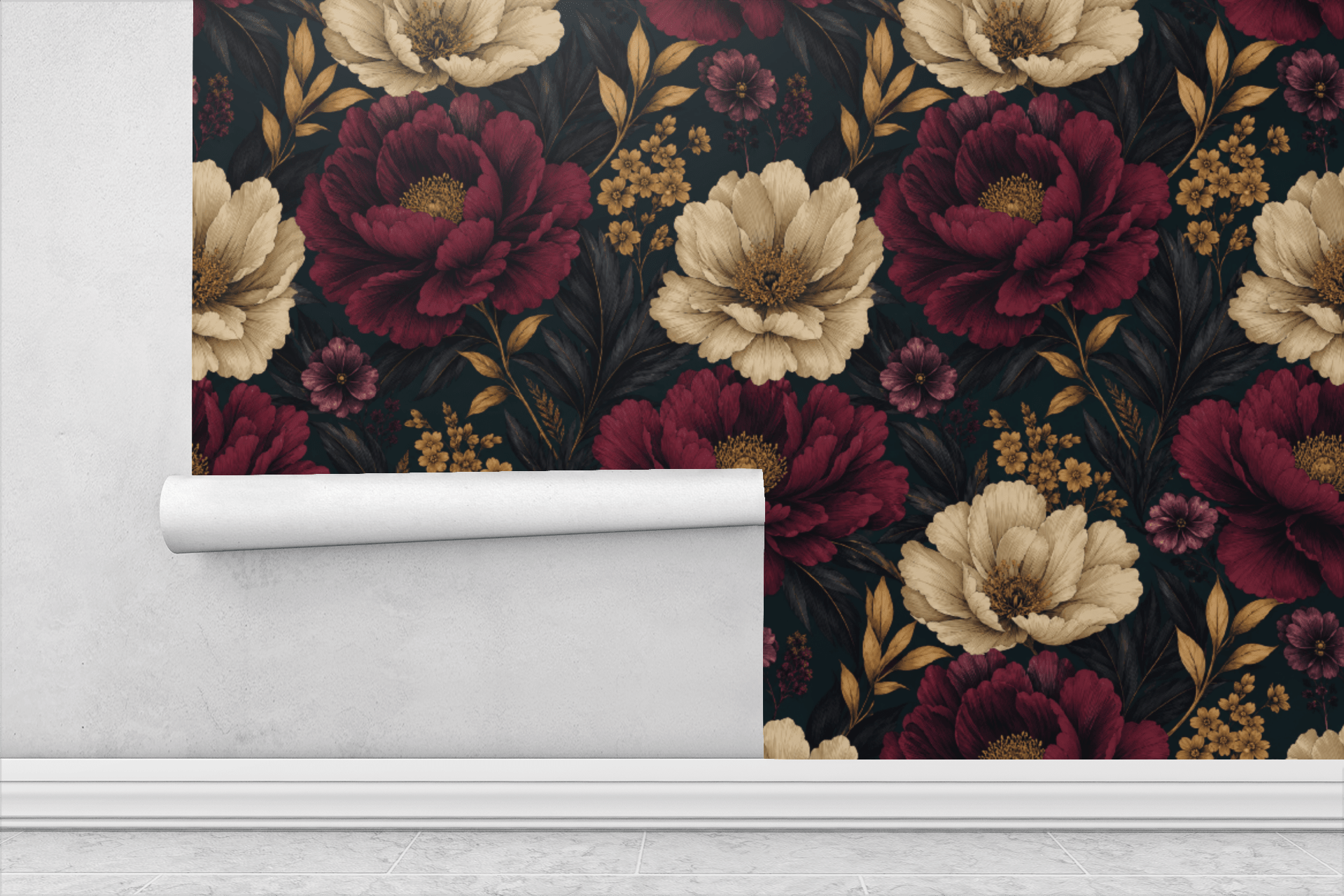 Eclipse Floral Wallpaper Peel and Stick Wallpaper | Accent Haus